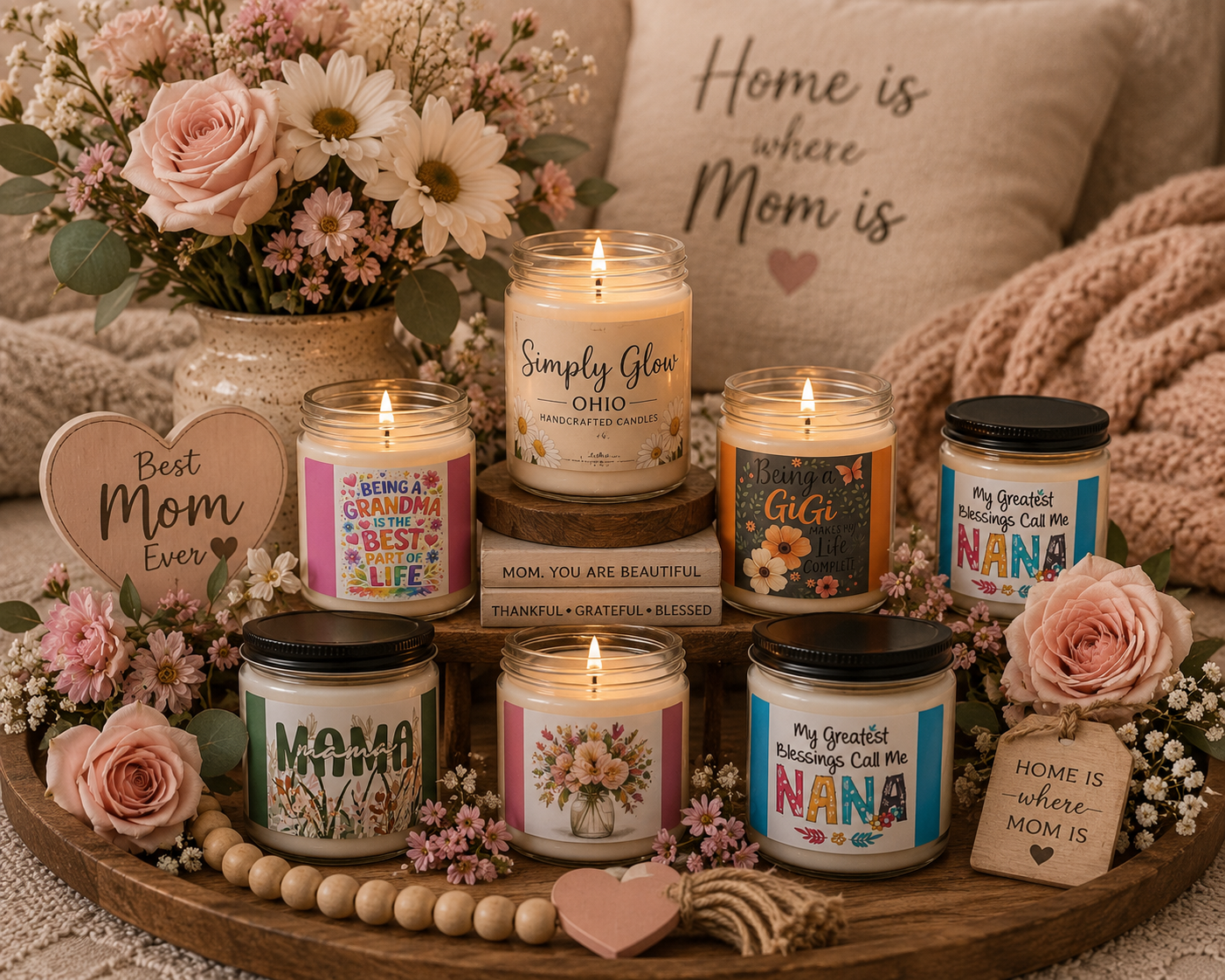 Personalized Mother's Day Candle - Perfect Gift for Moms and Grandmas