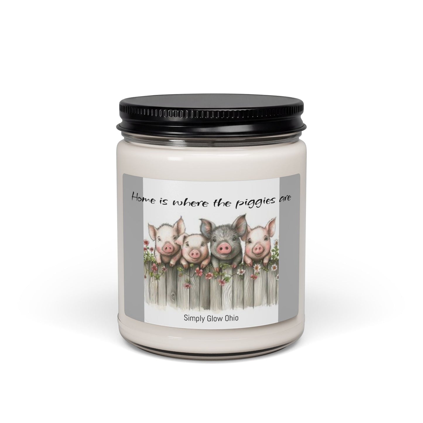 Scented Soy Candle, 9oz, Country farm life decor, pigs - Simply Glow Ohio