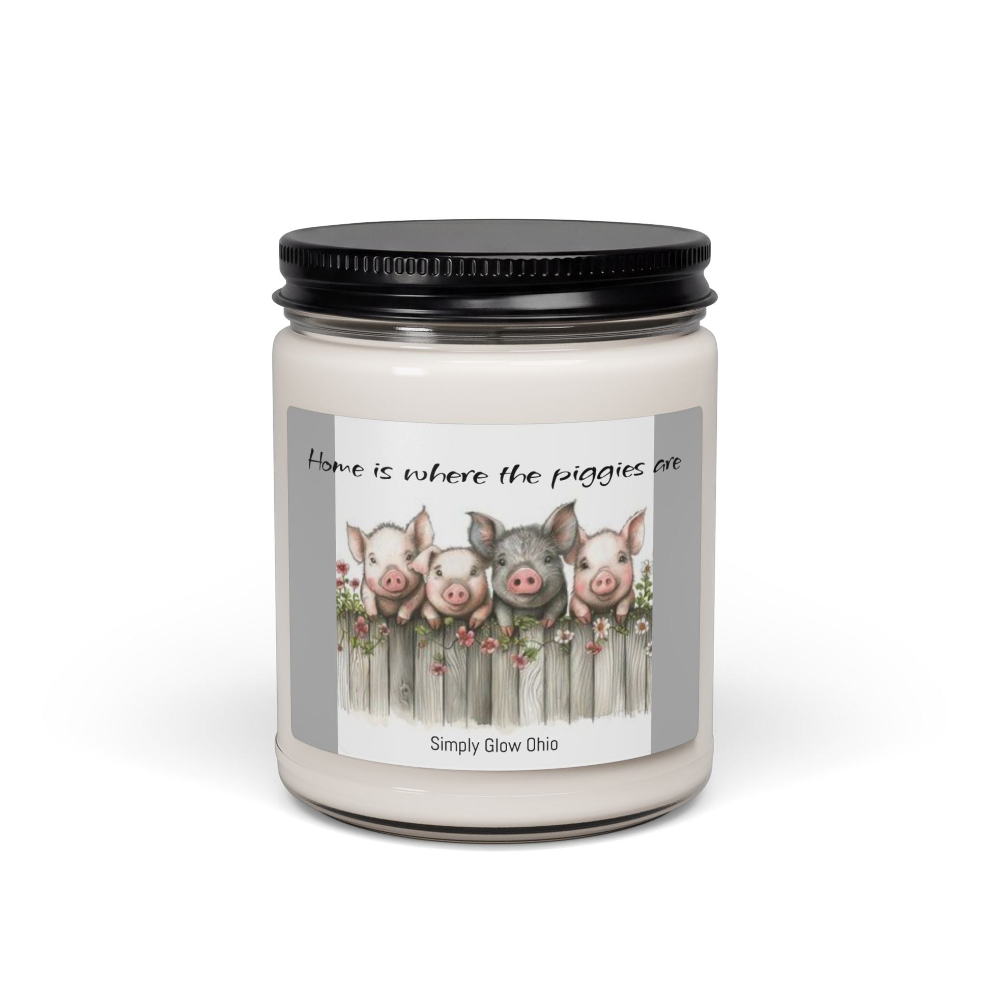 Scented Soy Candle, 9oz, Country farm life decor, pigs - Simply Glow Ohio