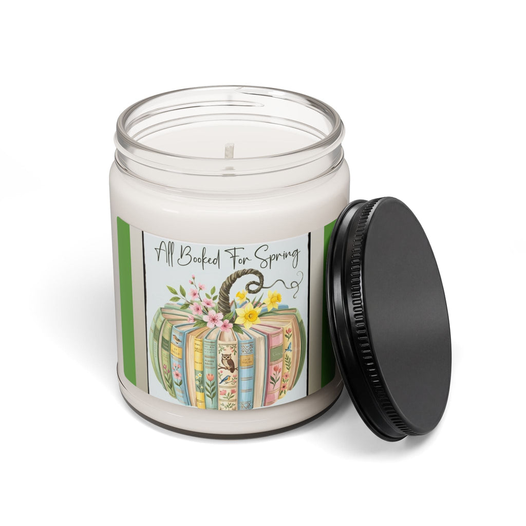 Scented Soy Candle, 9oz, Pumpkin shaped books design,book lover, spring colors - Simply Glow Ohio