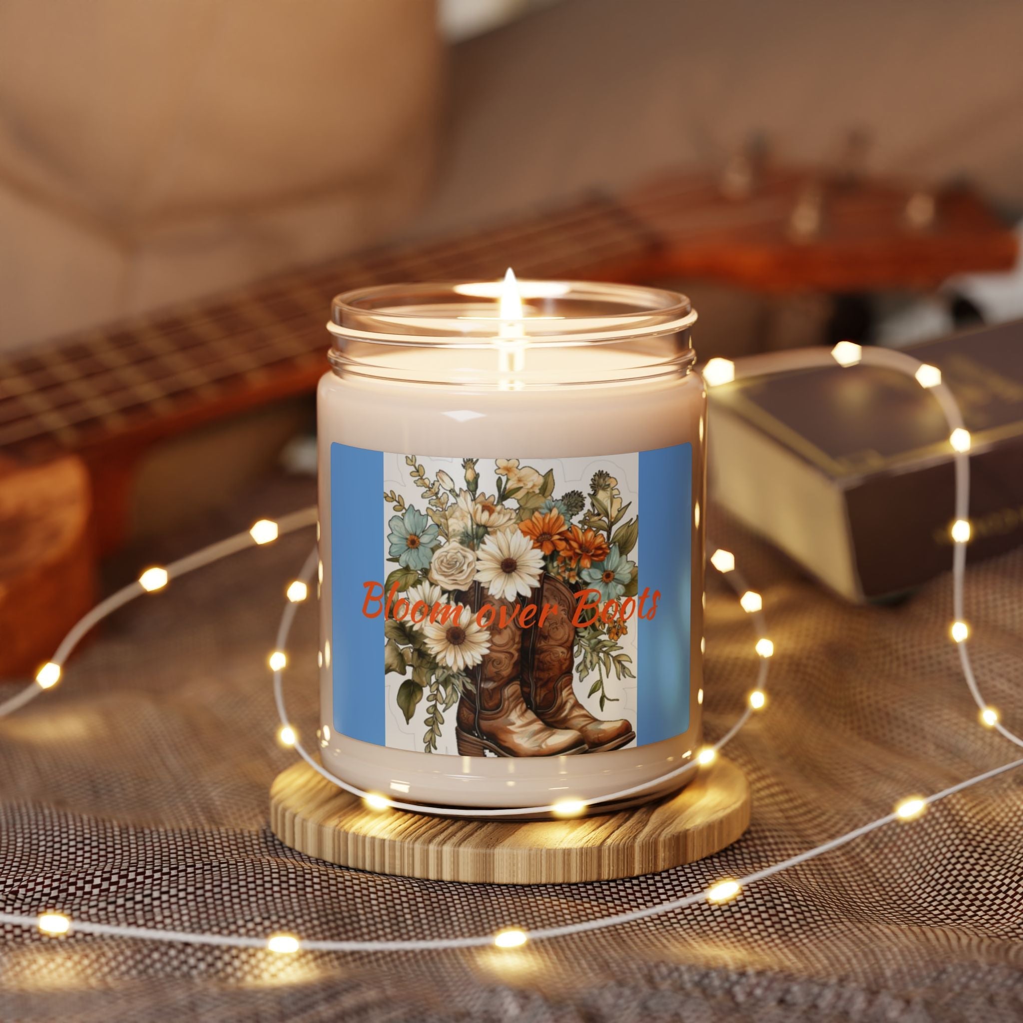 Scented Soy Candle, 9oz, cowboy boots, country, farmhouse decor - Simply Glow Ohio