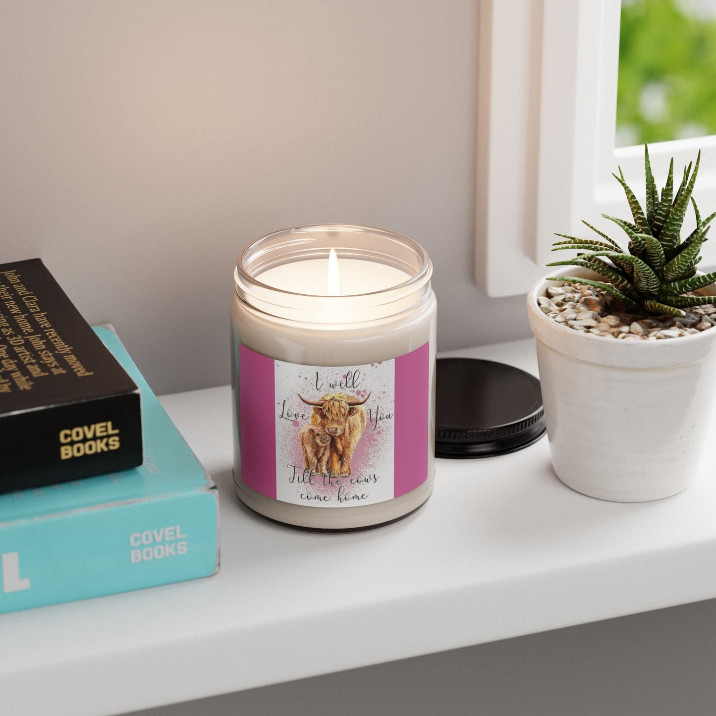 Scented Soy Candle, 9oz, country farm life & love, cow design - Simply Glow Ohio