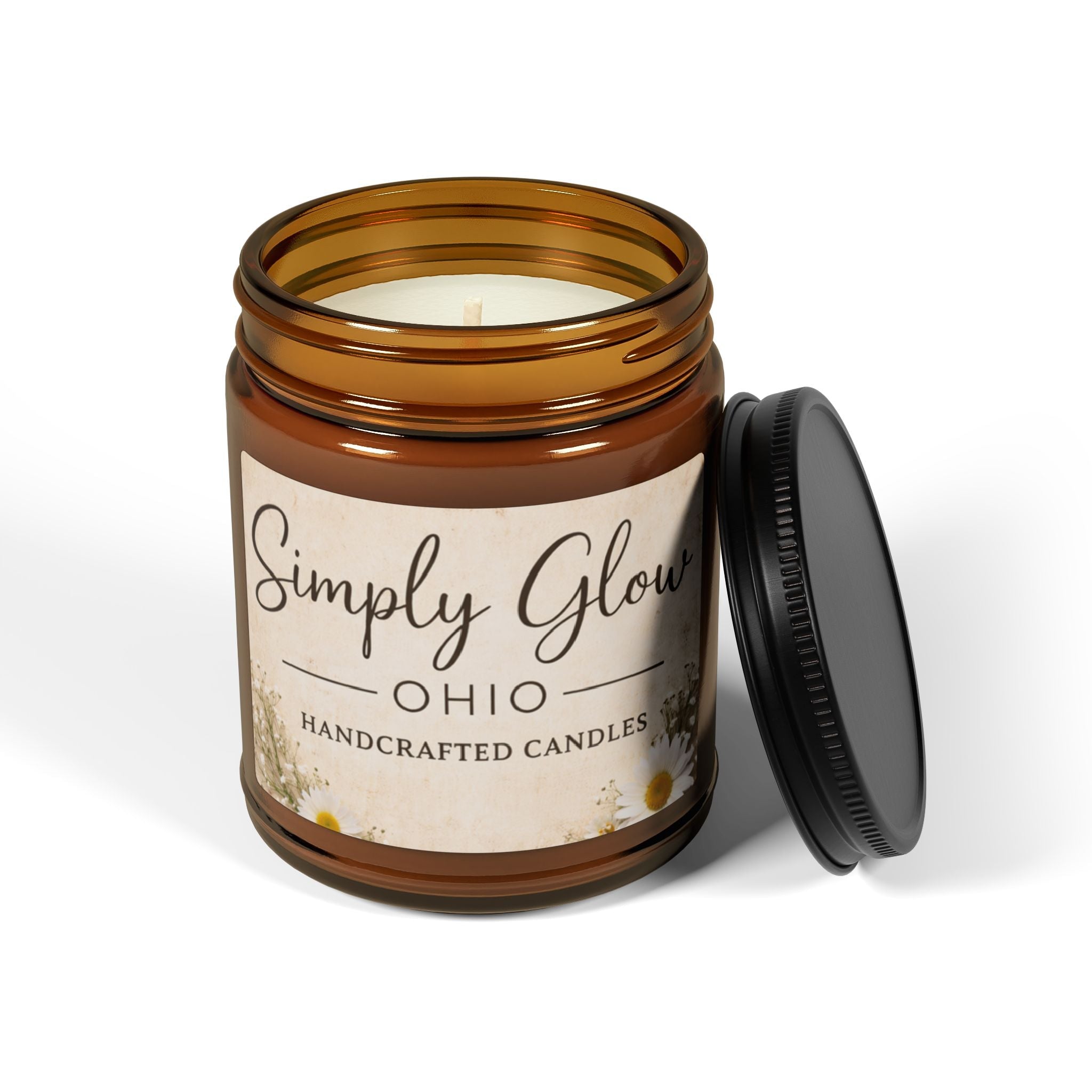 Scented Soy Candle (Multi - Size, Amber Jar) - Simply Glow Ohio