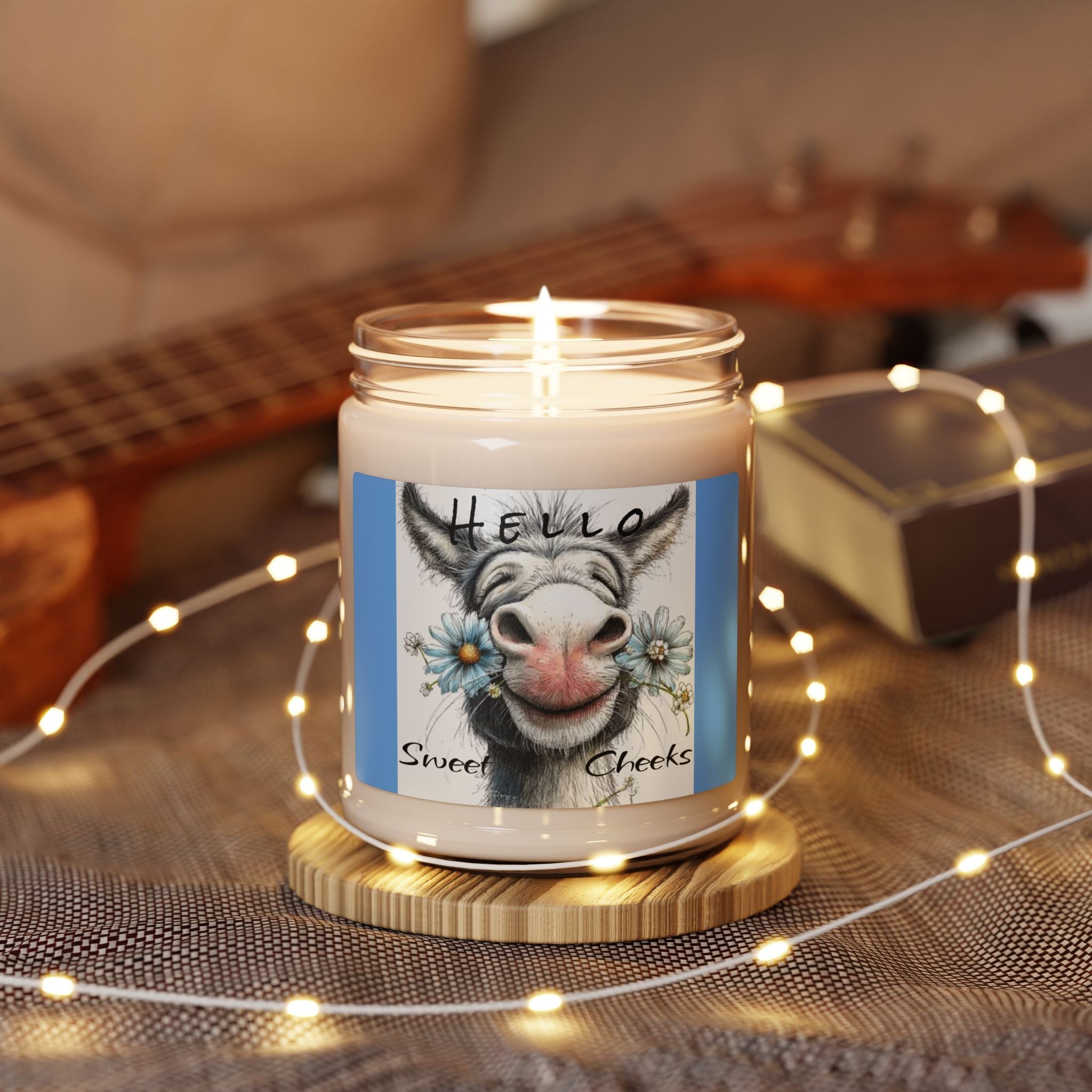 Scented Soy Candle, 9oz, donkey, farmhouse decor - Simply Glow Ohio