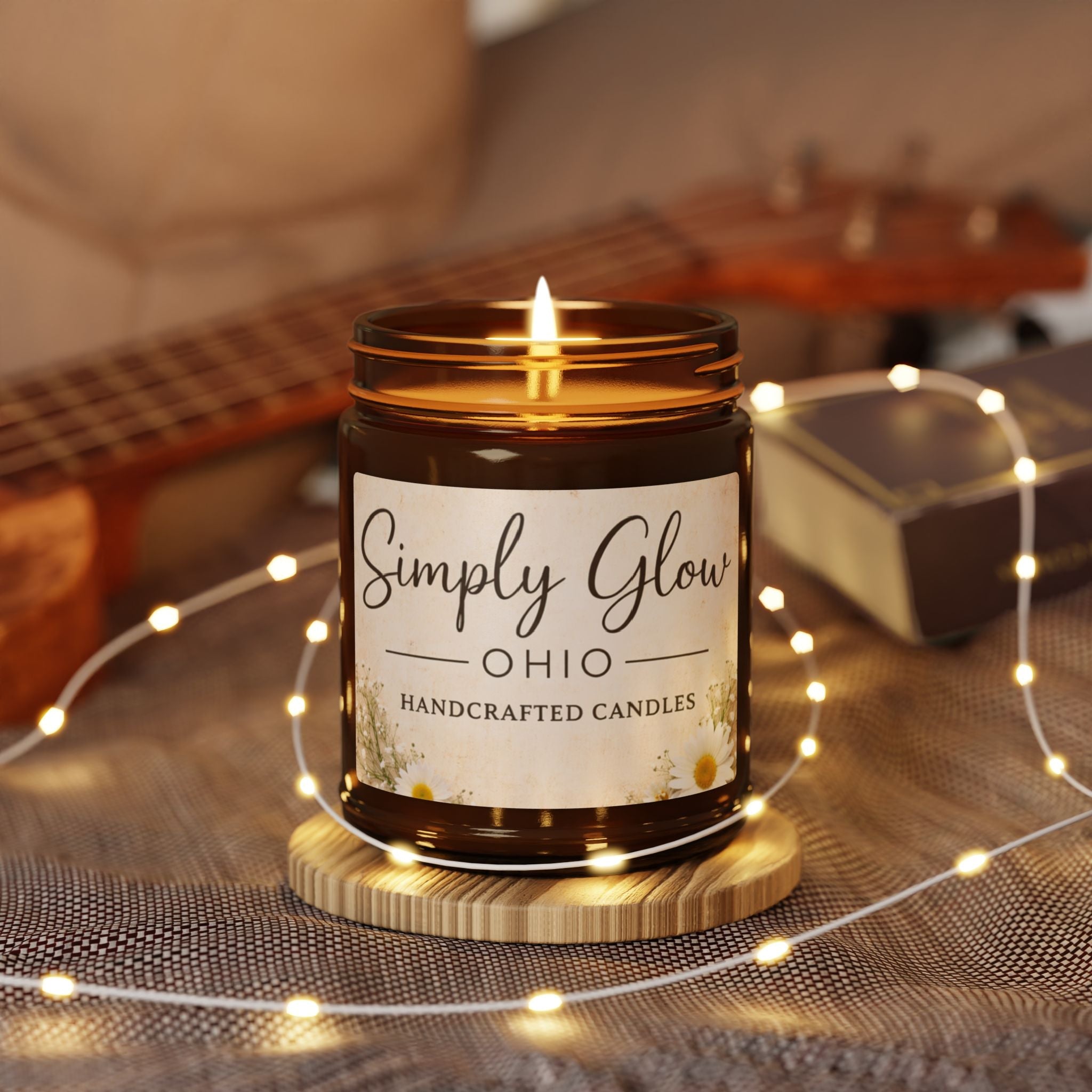 Scented Soy Candle (Multi - Size, Amber Jar) - Simply Glow Ohio