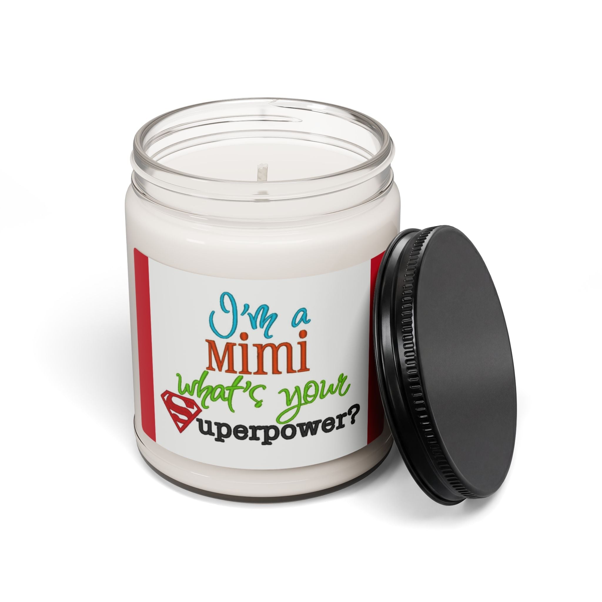 Scented Soy Candle, 9oz, Mimi has Superman powers, Grandma design - Simply Glow Ohio