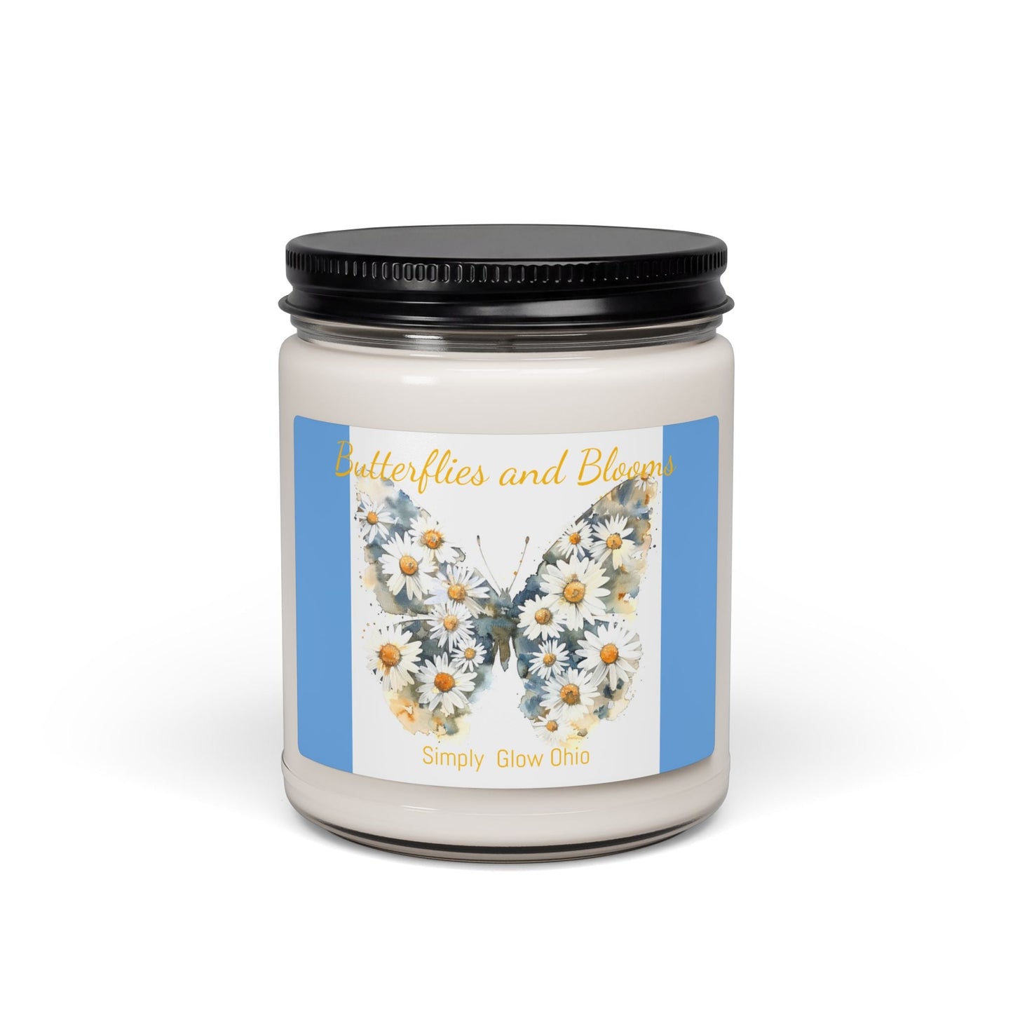 Scented Soy Candle, 9oz, Spring butterfly, home decor - Simply Glow Ohio
