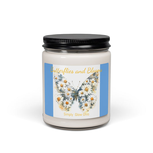 Scented Soy Candle, 9oz, Spring butterfly, home decor - Simply Glow Ohio