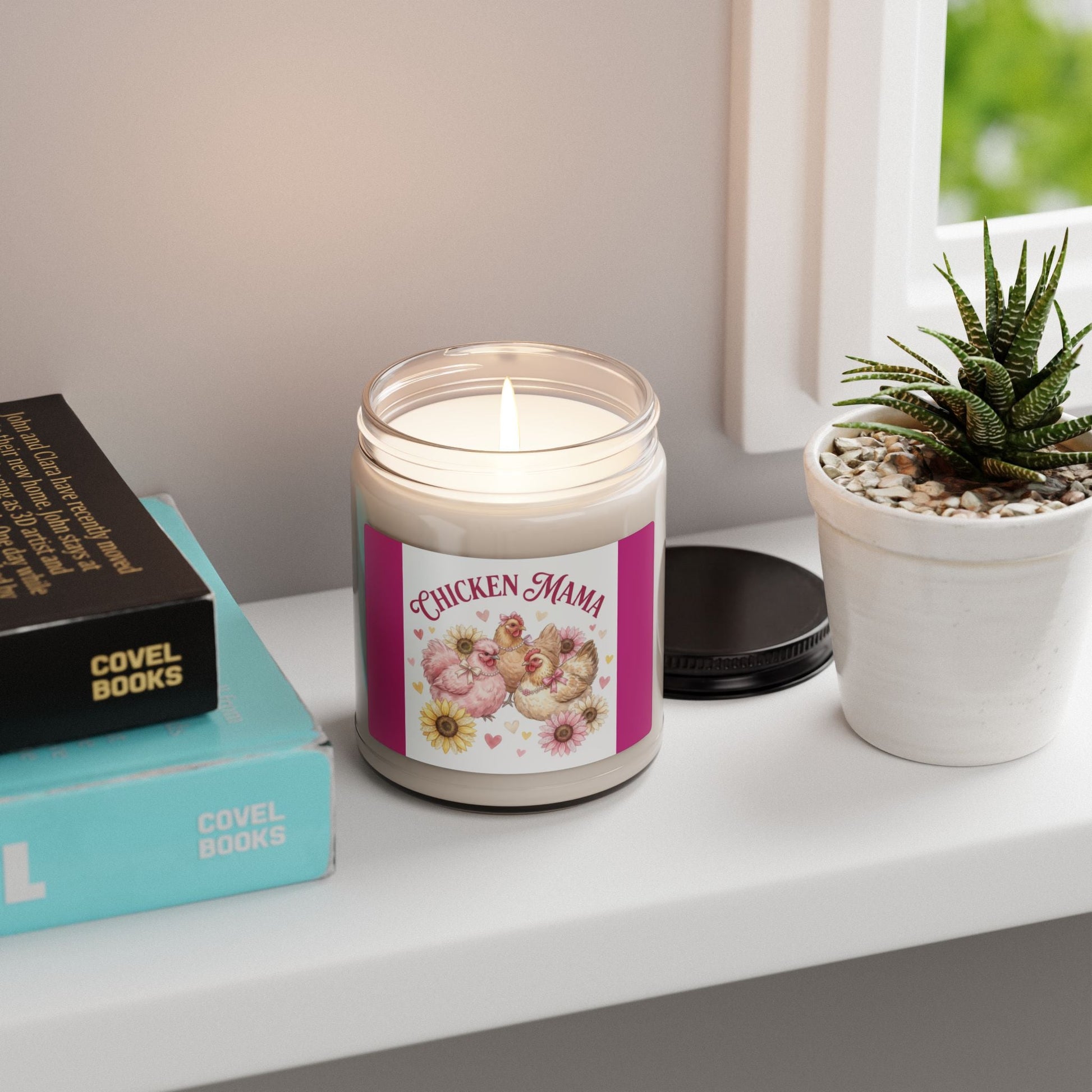 Scented Soy Candle, 9oz, chicken farmhouse decor - Simply Glow Ohio