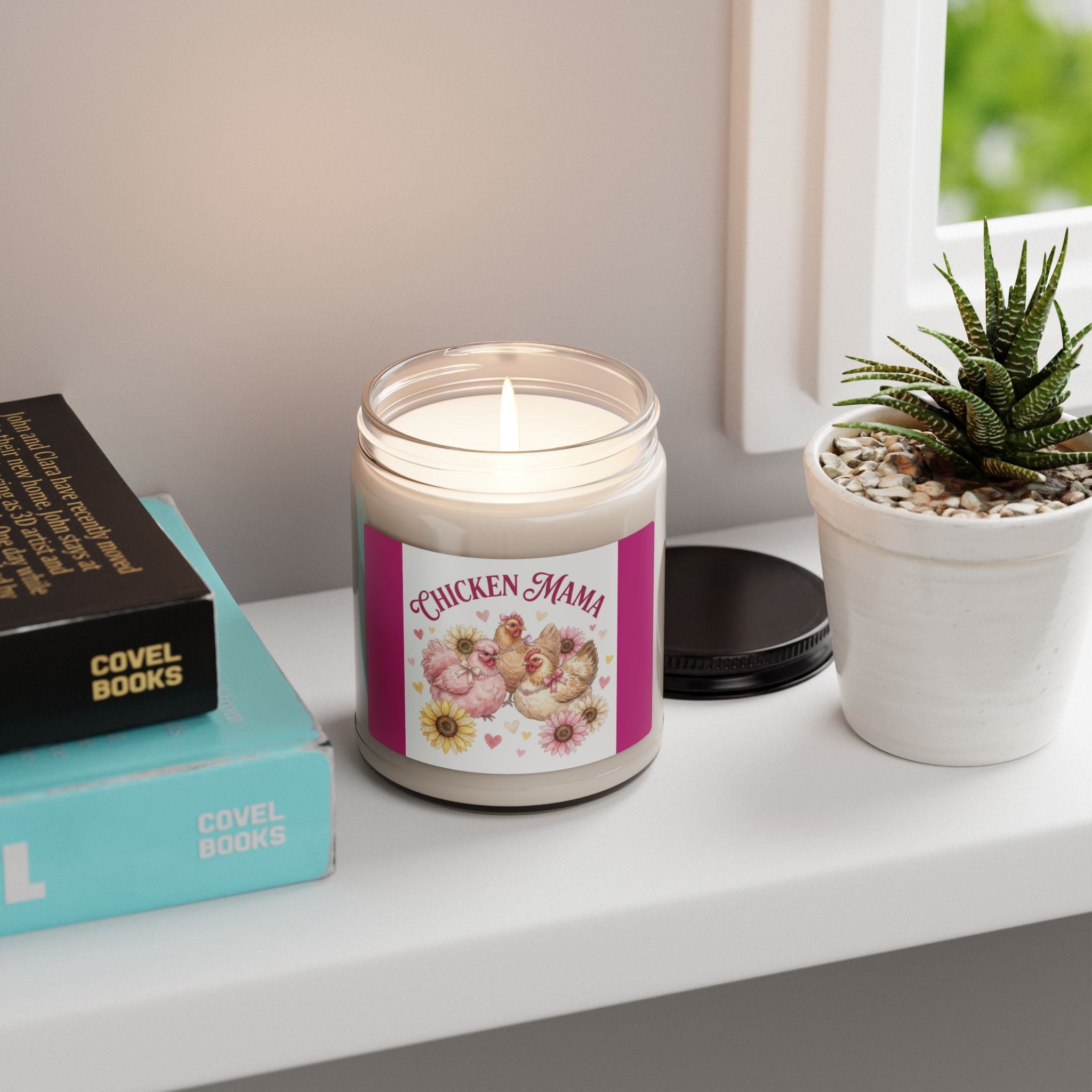 Scented Soy Candle, 9oz, chicken farmhouse decor - Simply Glow Ohio