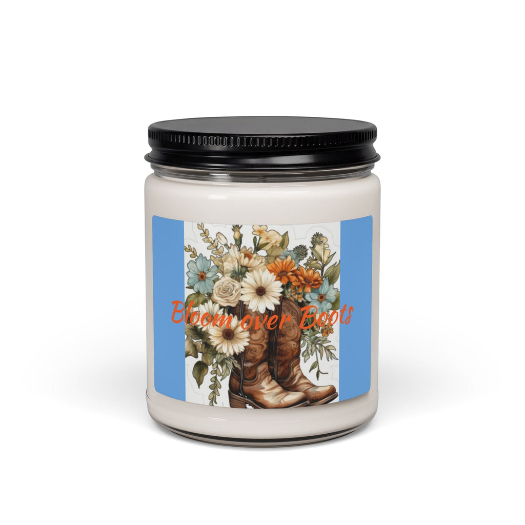 Scented Soy Candle, 9oz, cowboy boots, country, farmhouse decor - Simply Glow Ohio