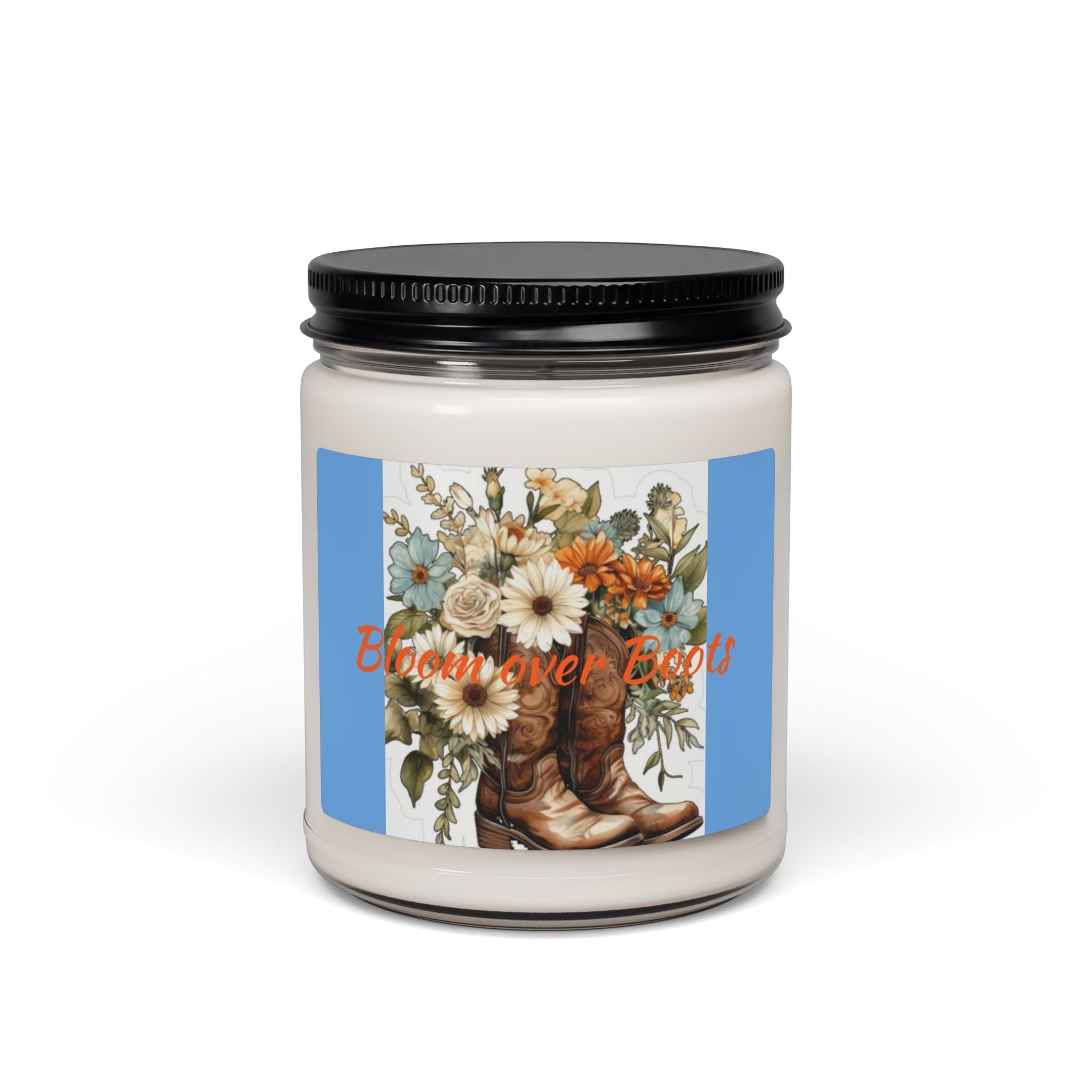 Scented Soy Candle, 9oz, cowboy boots, country, farmhouse decor - Simply Glow Ohio