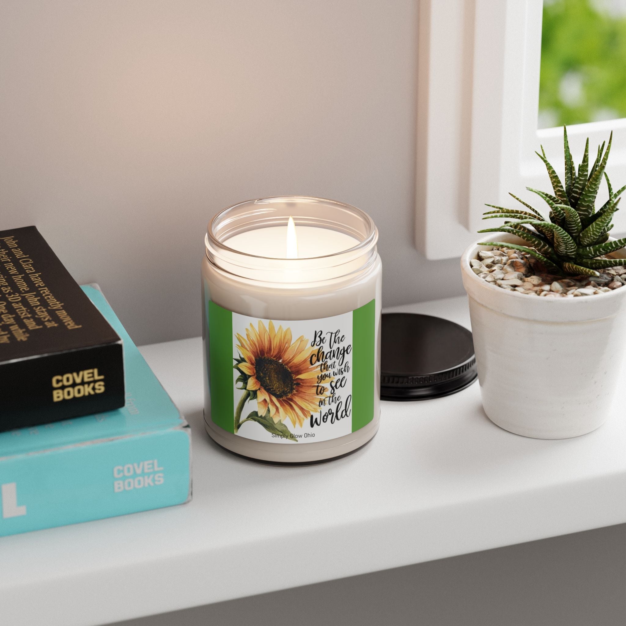 Scented Soy Candle, 9oz, affirmations, home decor - Simply Glow Ohio