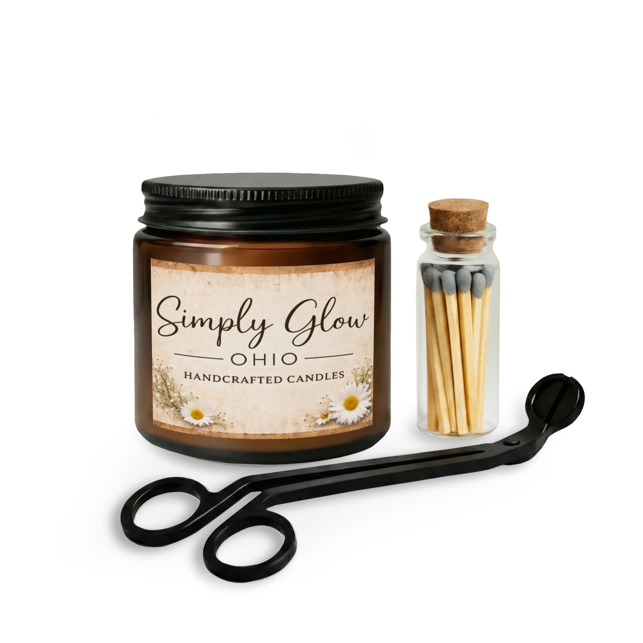 Candle Set with Matches and Wick Trimmer - Simply Glow Ohio
