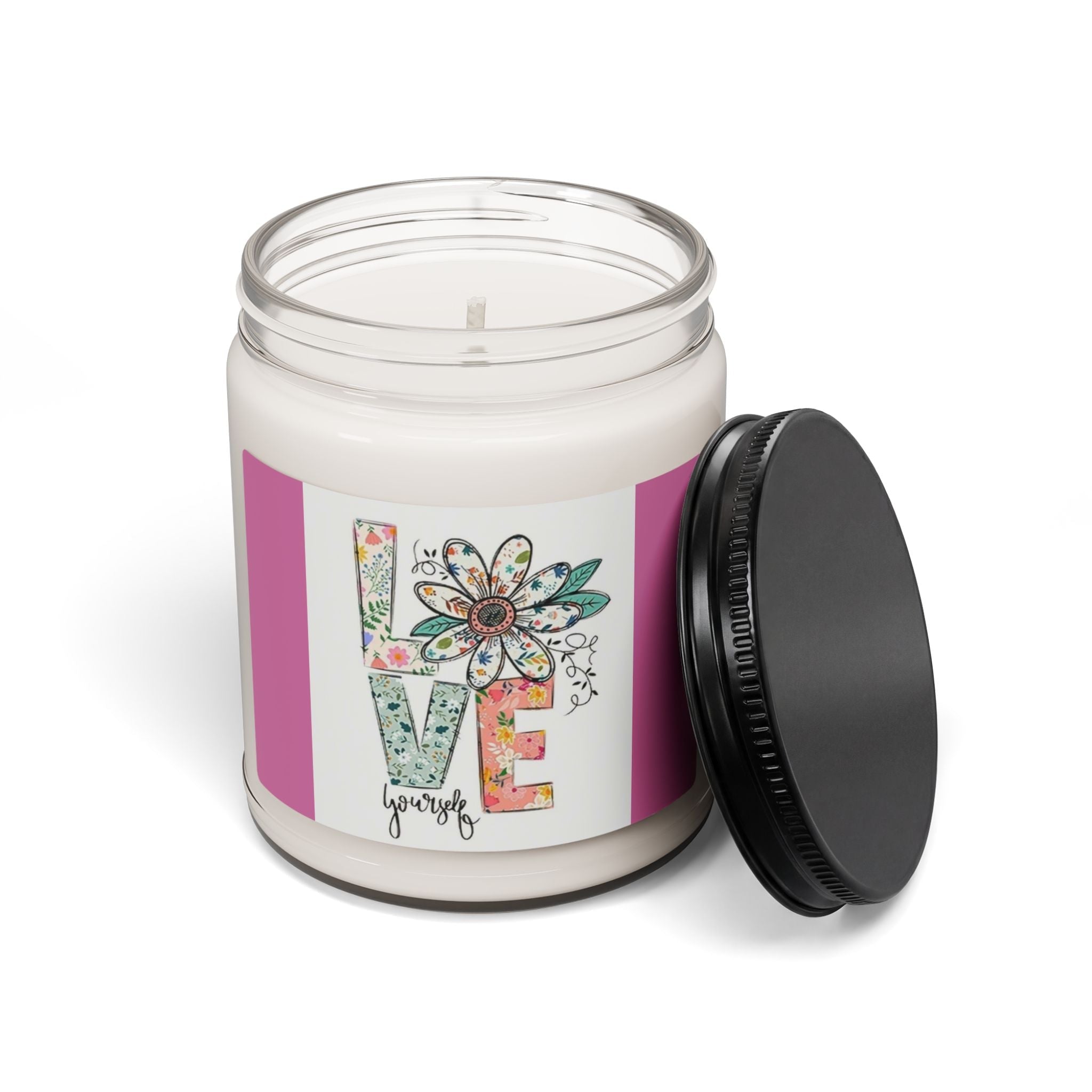 Scented Soy Candle, 9oz, Love yourself, inspirational, affirmations - Simply Glow Ohio