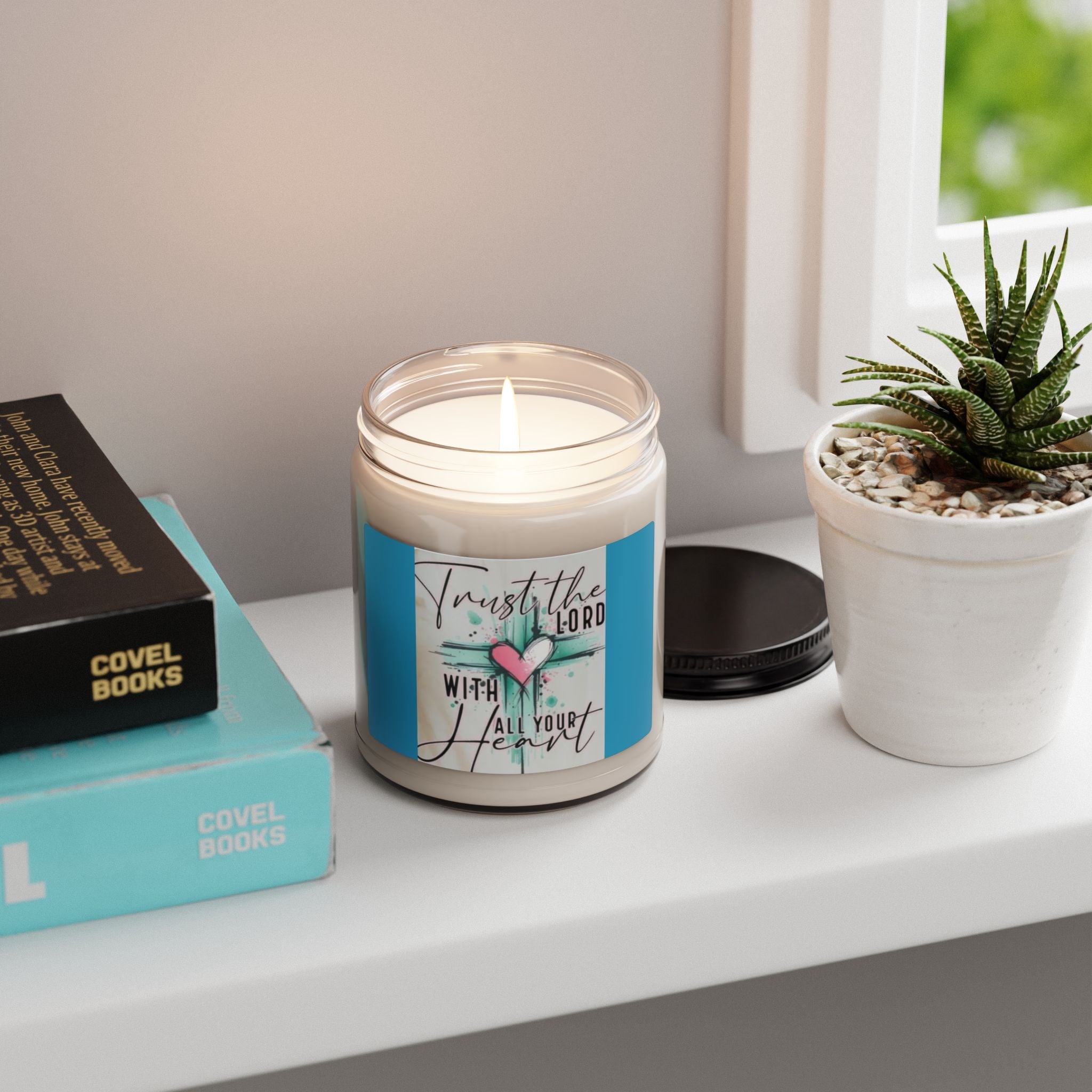Scented Soy Candle, 9oz, Bible verse, home decor - Simply Glow Ohio