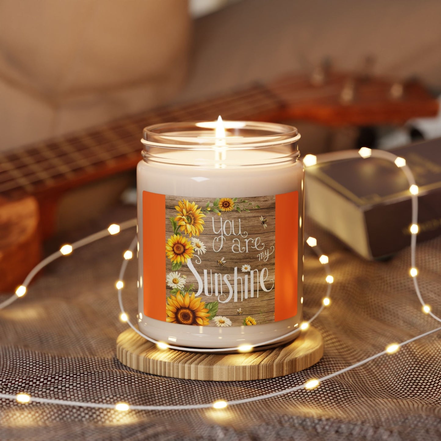 Scented Soy Candle, 9oz, You are my Sunshine design - Simply Glow Ohio