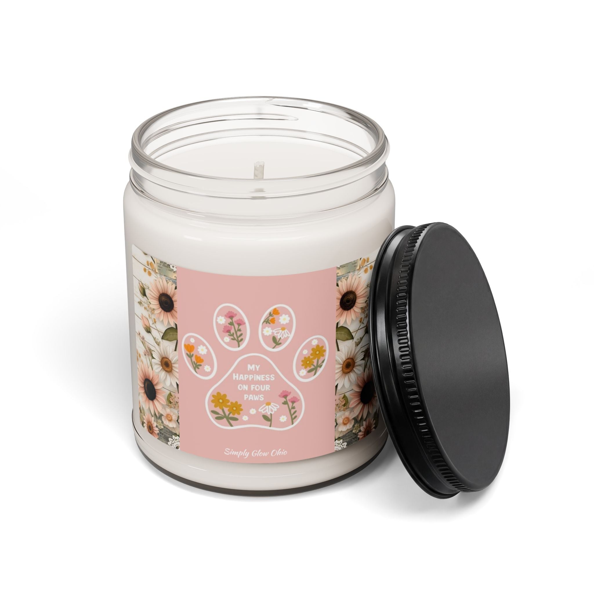 Scented Soy Candle, 9oz, dog lover, home decor - Simply Glow Ohio