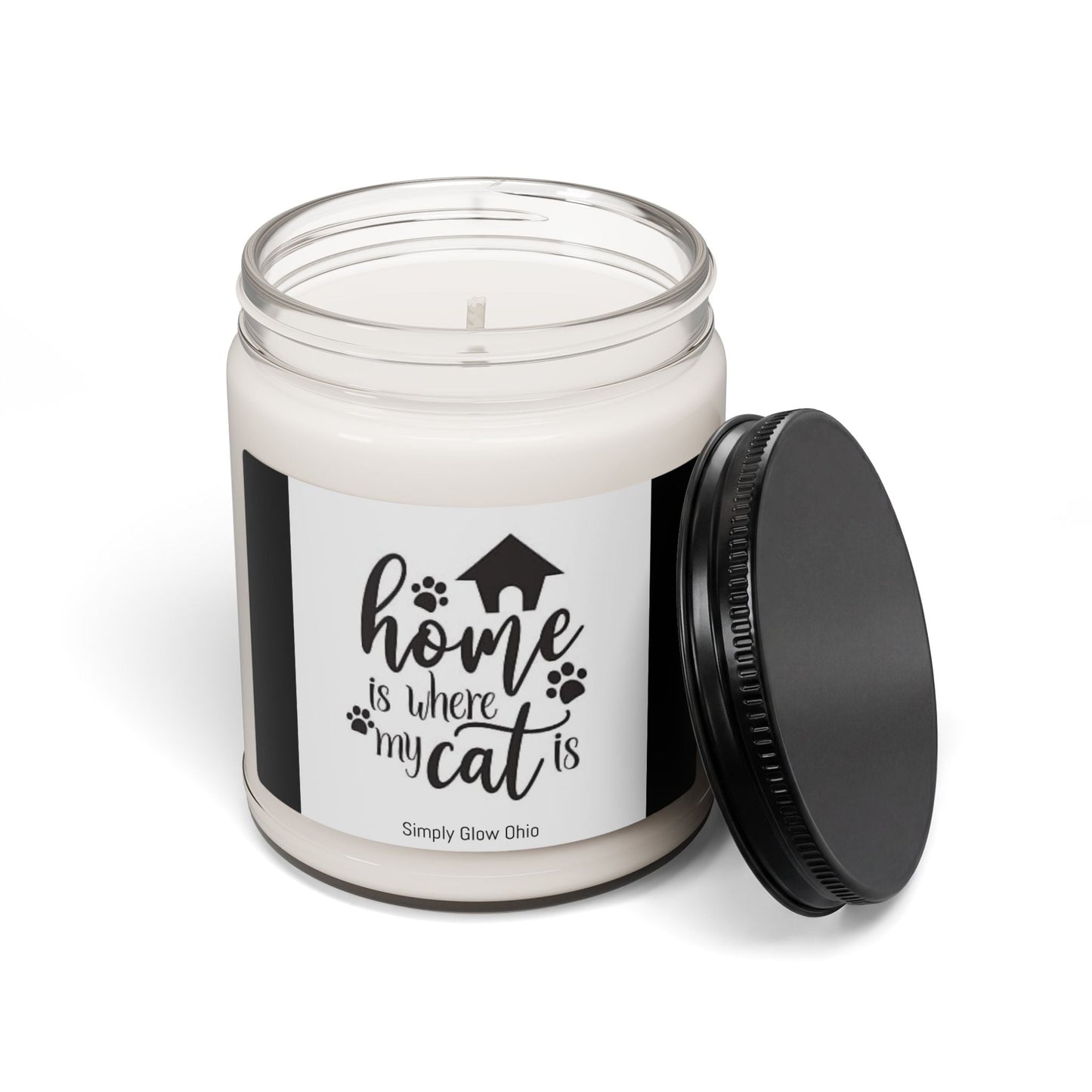 Scented Soy Candle, 9oz, Home is where my Cat is - Simply Glow Ohio