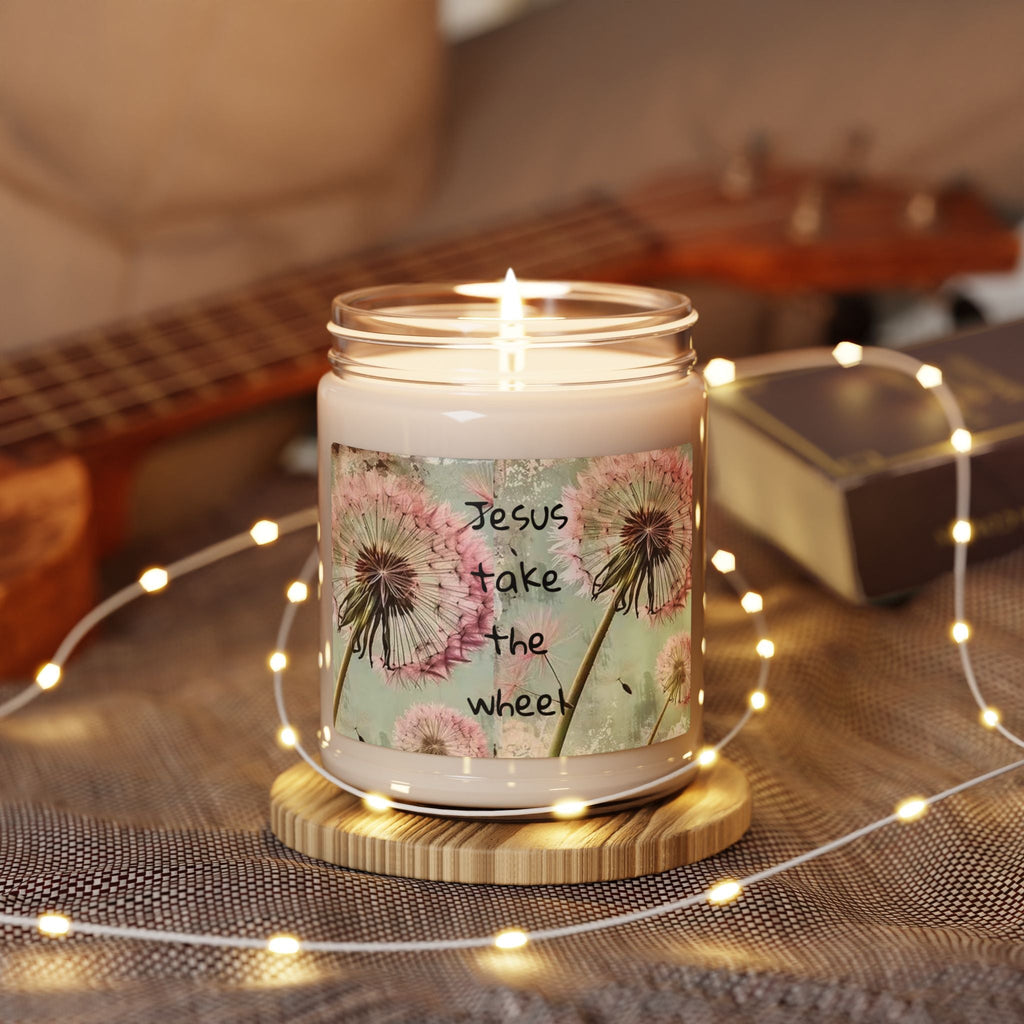 Scented Soy Candle, 9oz, Jesus take the wheel quote - Simply Glow Ohio