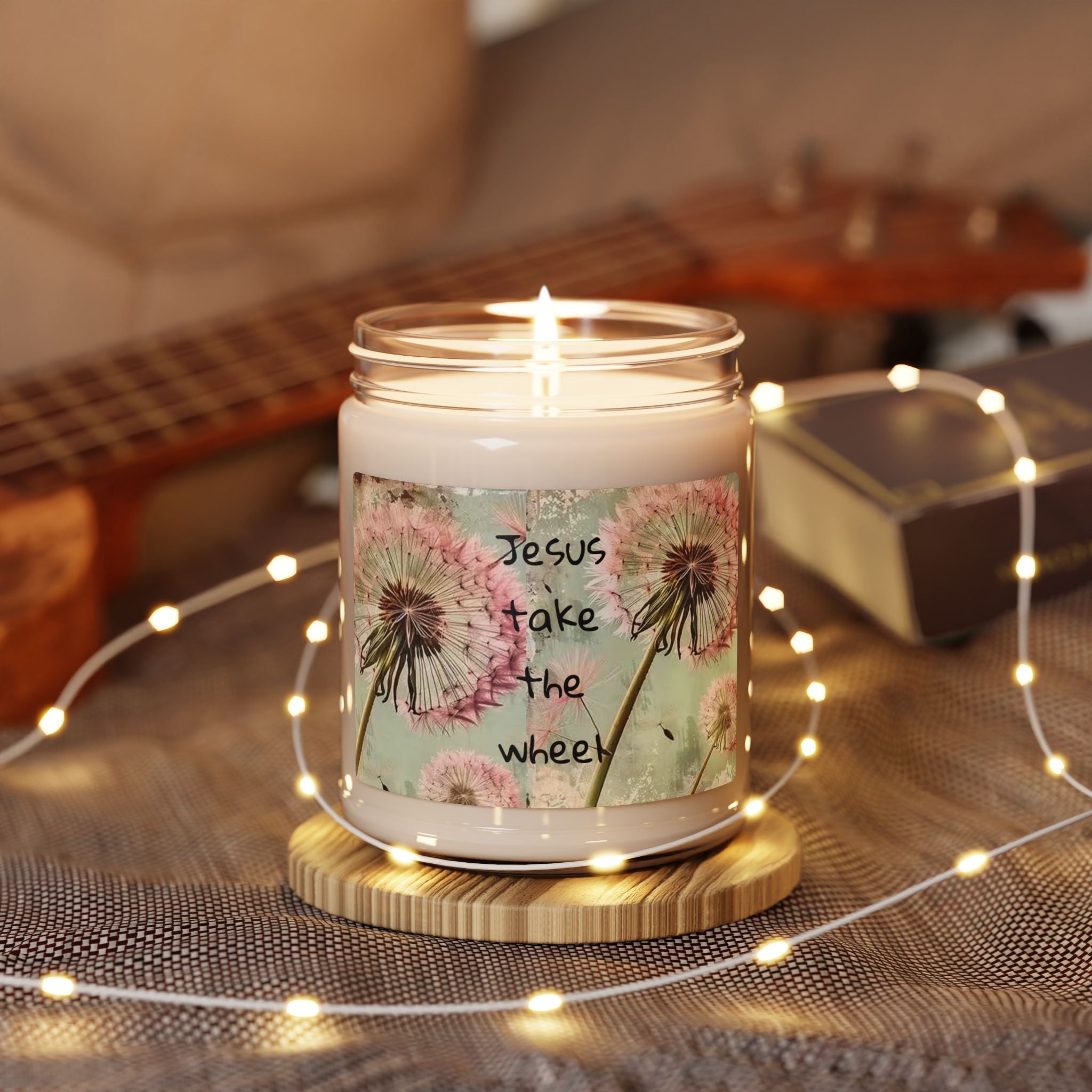 Scented Soy Candle, 9oz, Jesus take the wheel quote - Simply Glow Ohio