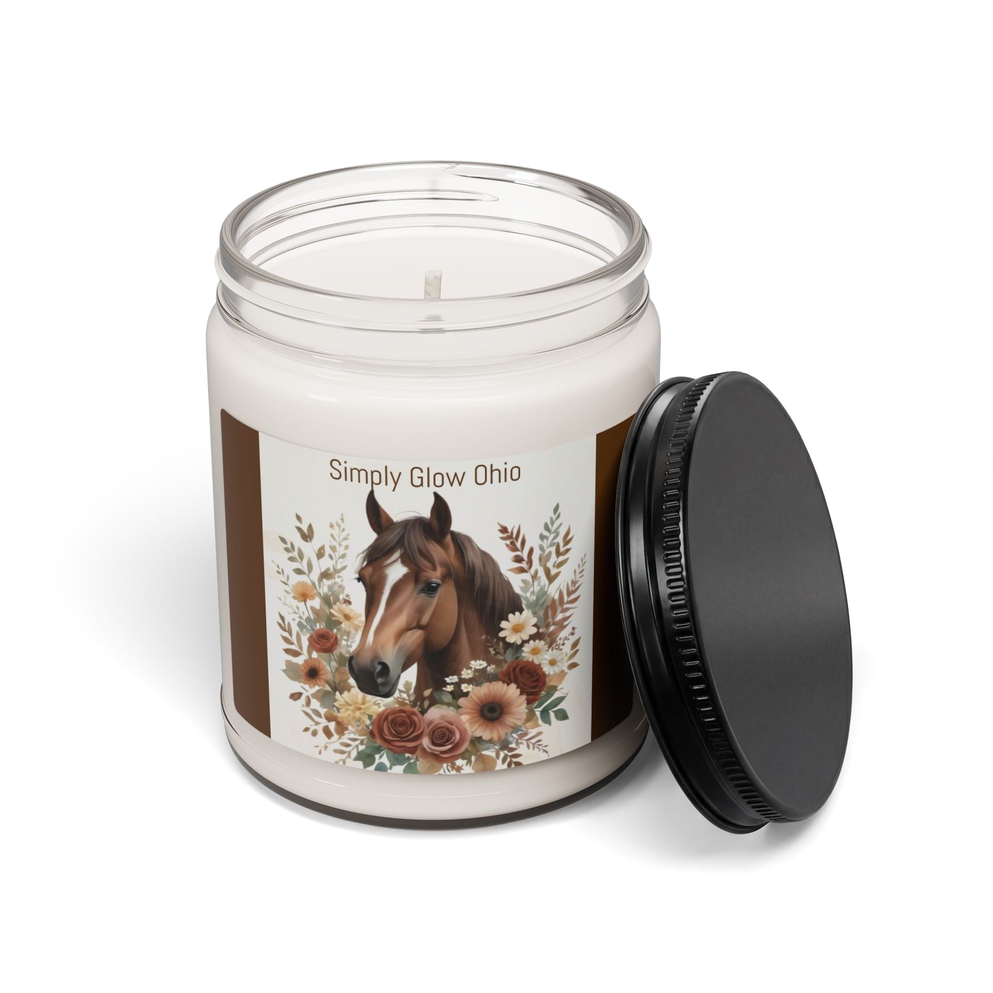 Scented Soy Candle, 9oz, Horse design, country, farm life - Simply Glow Ohio