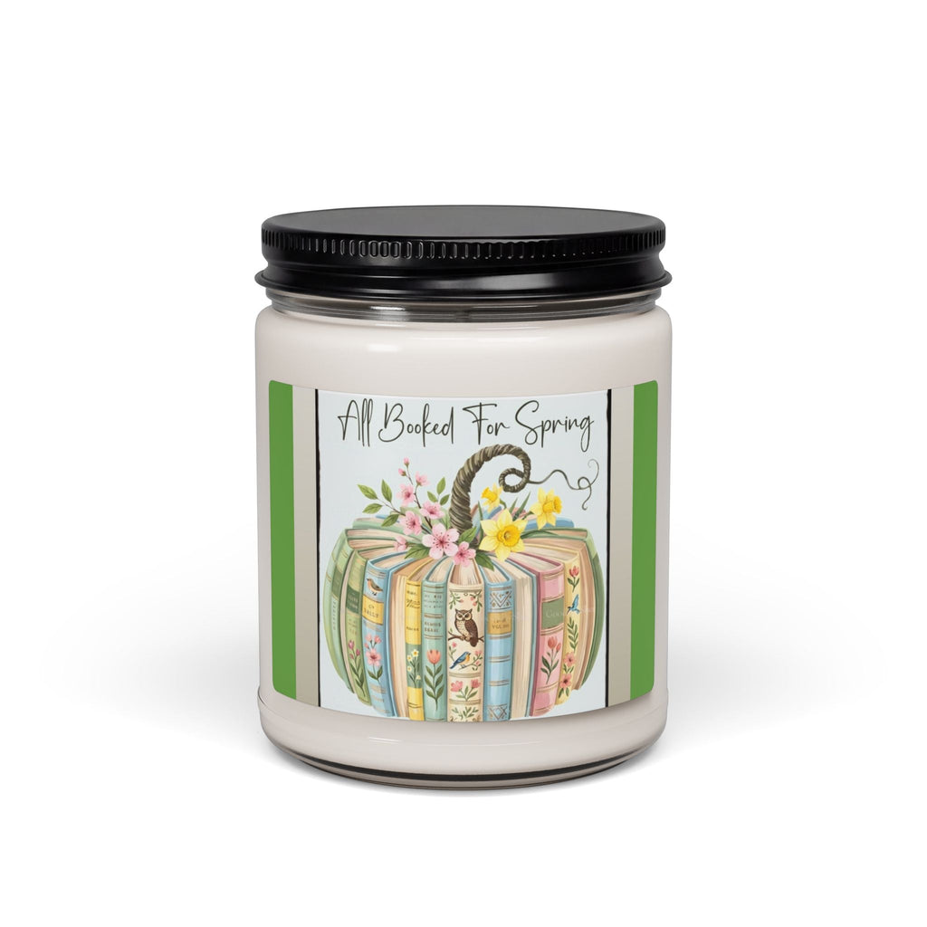 Scented Soy Candle, 9oz, Pumpkin shaped books design,book lover, spring colors - Simply Glow Ohio