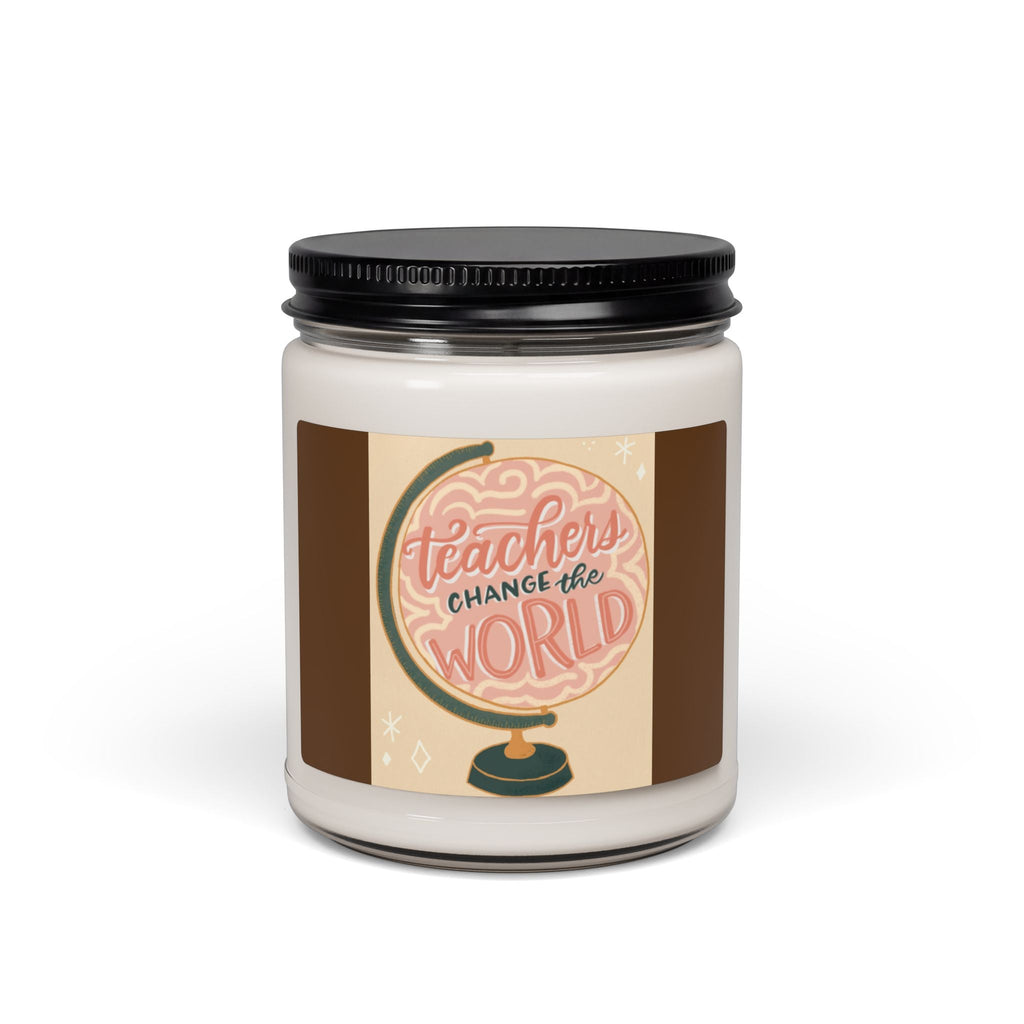 Scented Soy Candle, 9oz, Teacher appreciation globe design - Simply Glow Ohio