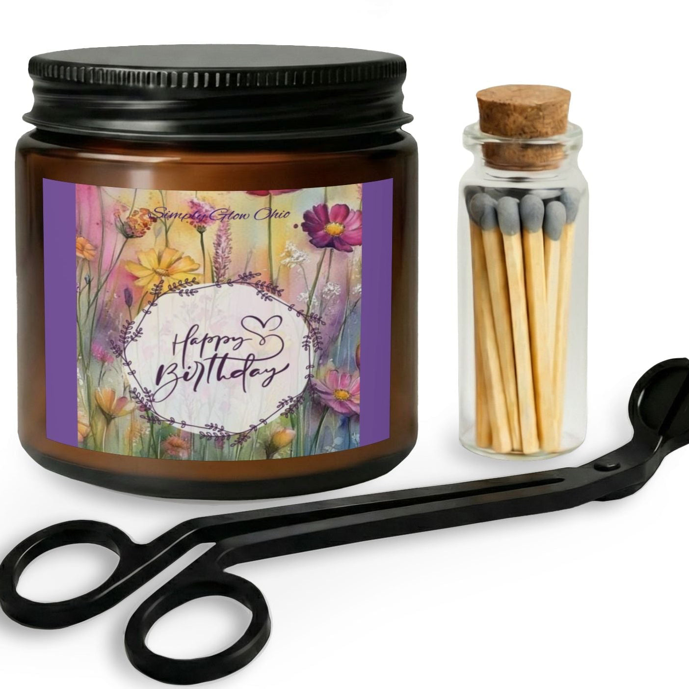 Candle Set with Matches and Wick Trimmer - Simply Glow Ohio