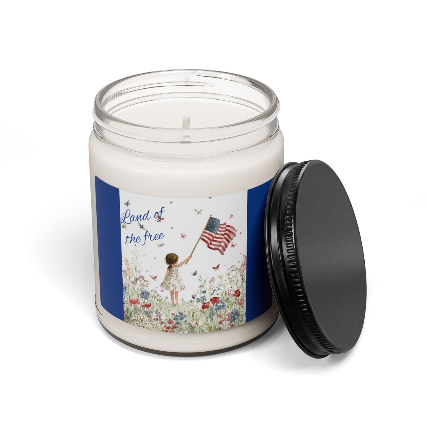 Scented Soy Candle, 9oz, Land of the free, July 4th, gift, decor - Simply Glow Ohio