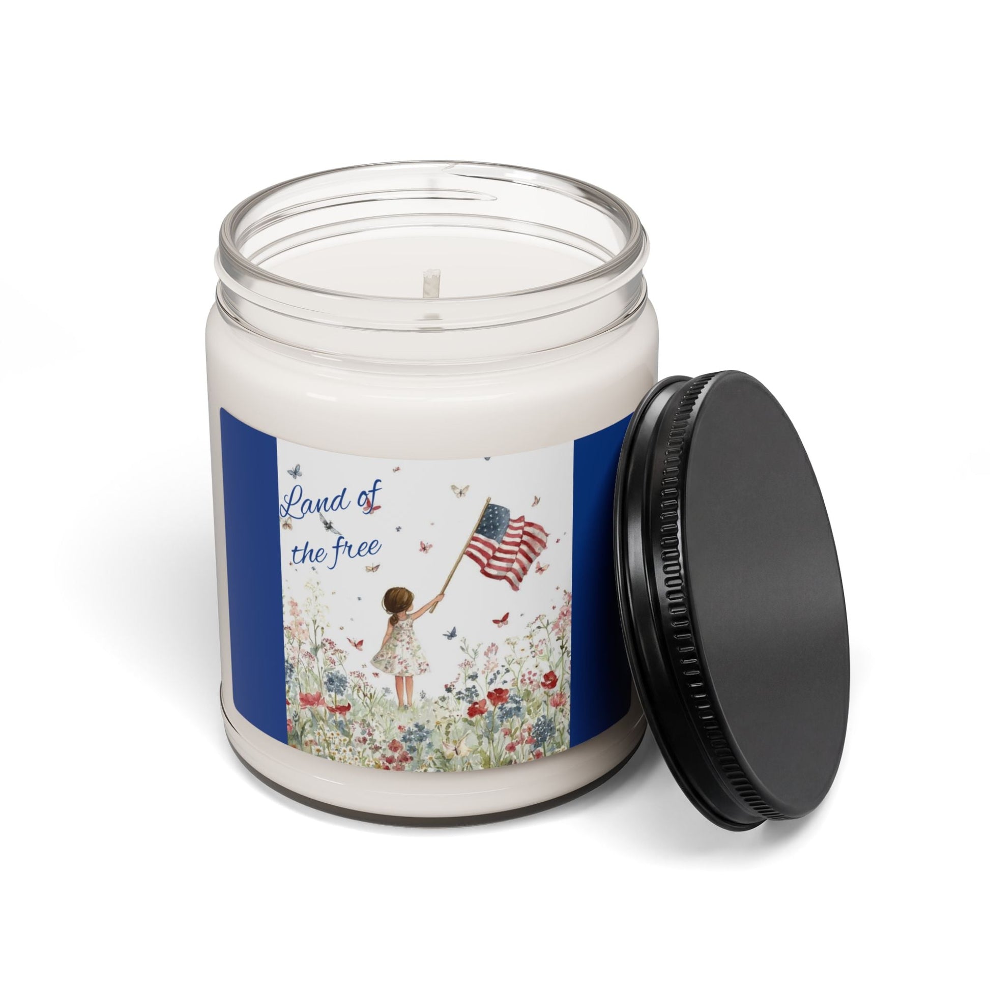 Scented Soy Candle, 9oz, Land of the free, July 4th, gift, decor - Simply Glow Ohio