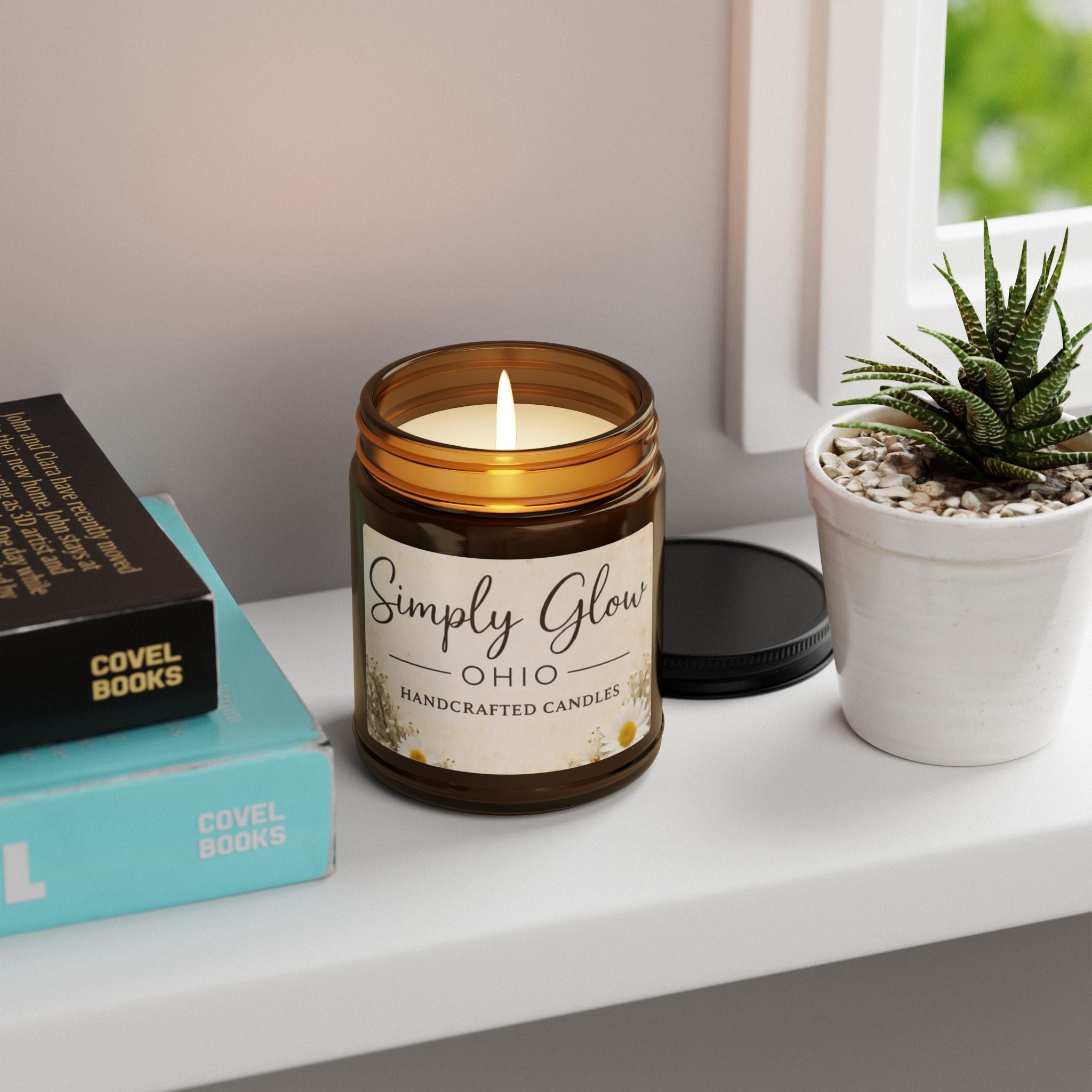 Scented Soy Candle (Multi - Size, Amber Jar) - Simply Glow Ohio