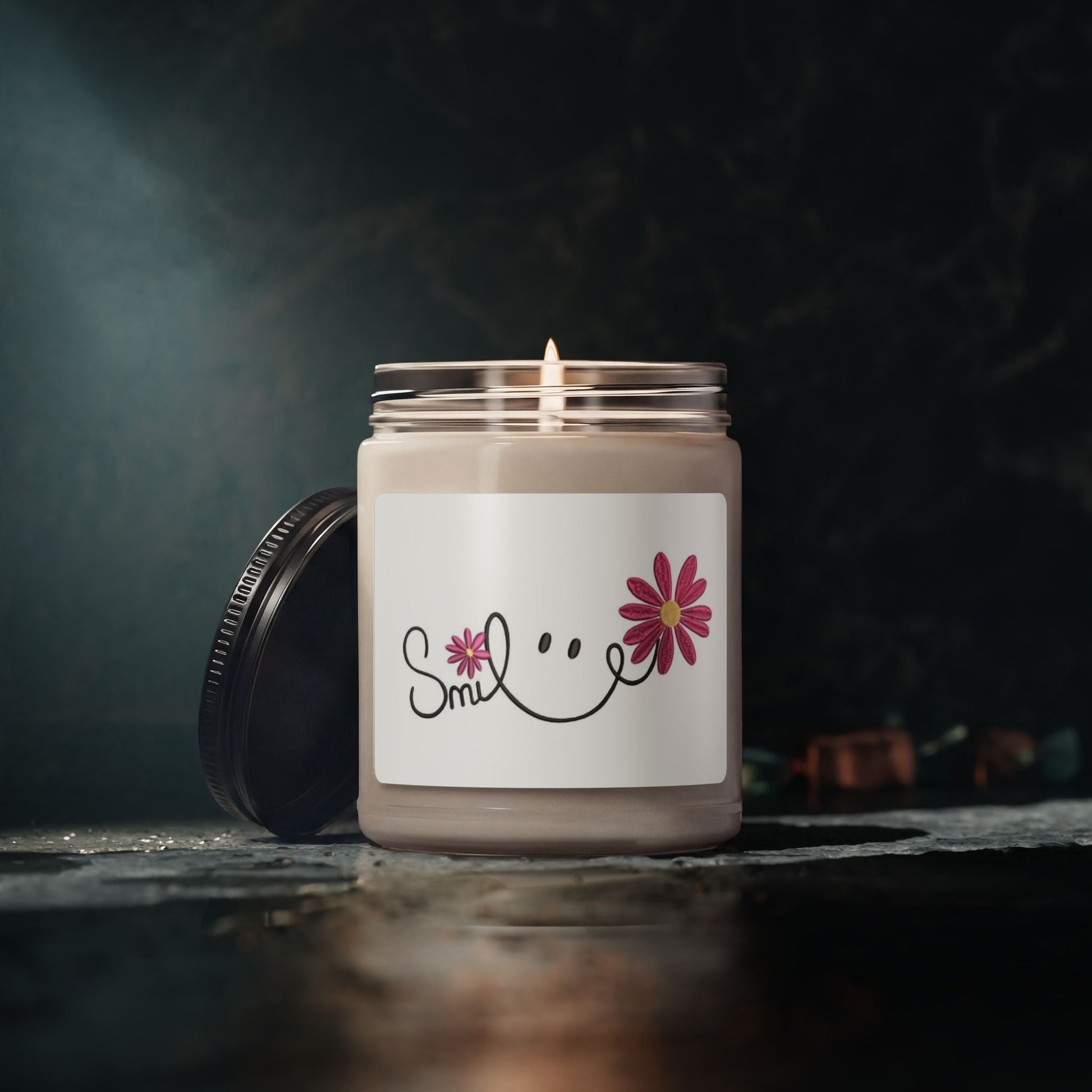 Scented Soy Candle, 9oz, Smile, inspirational, affirmations - Simply Glow Ohio