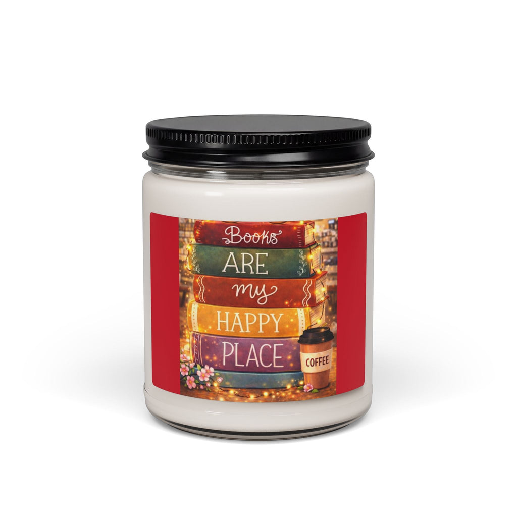 Scented Soy Candle, 9oz, custom stacked books, book lovers label - Simply Glow Ohio