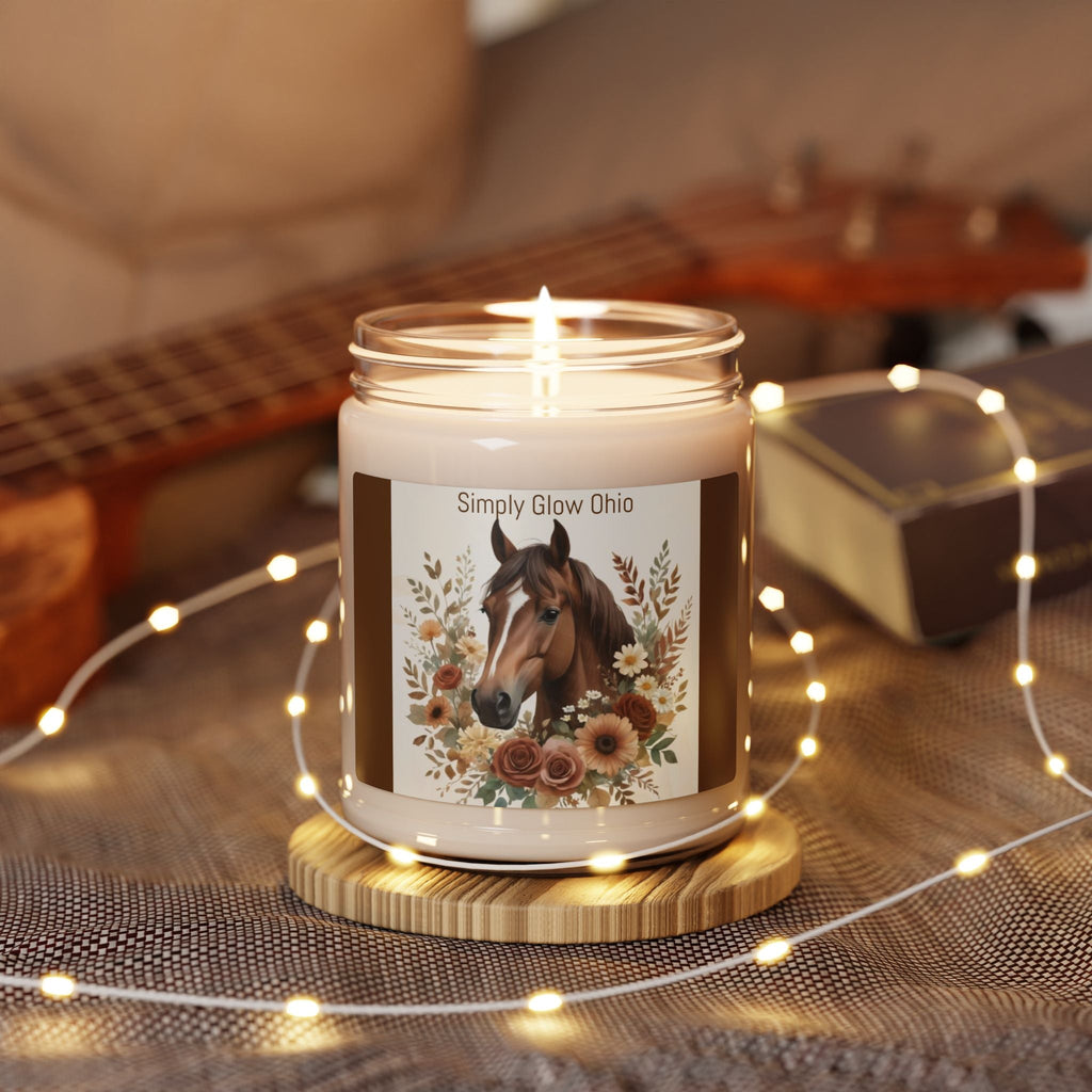 Scented Soy Candle, 9oz, Horse design, country, farm life - Simply Glow Ohio