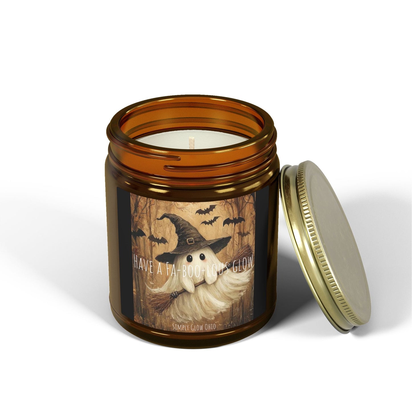 Scented Candles, Coconut Apricot Wax (4oz, 9oz) Halloween - Simply Glow Ohio