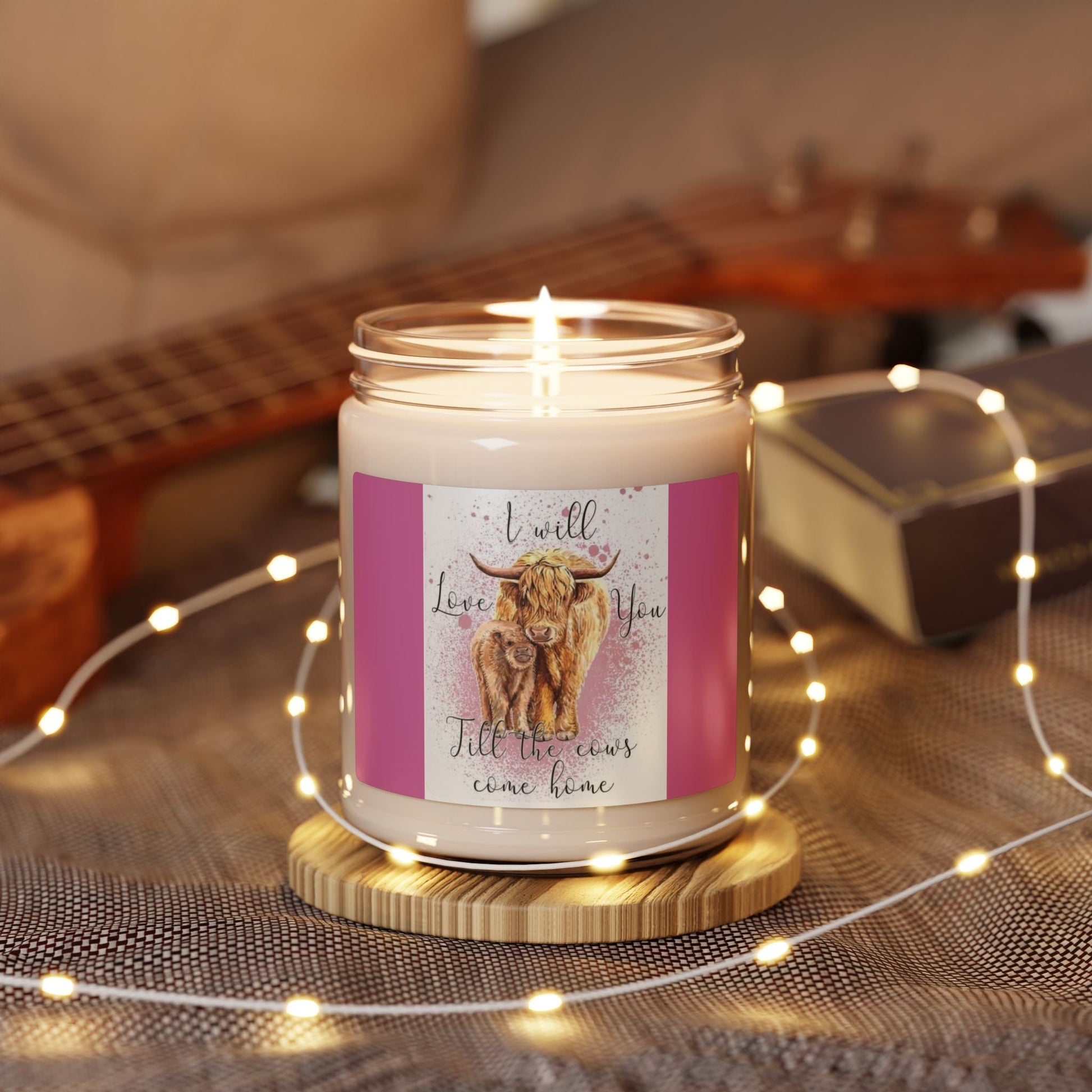 Scented Soy Candle, 9oz, country farm life & love, cow design - Simply Glow Ohio