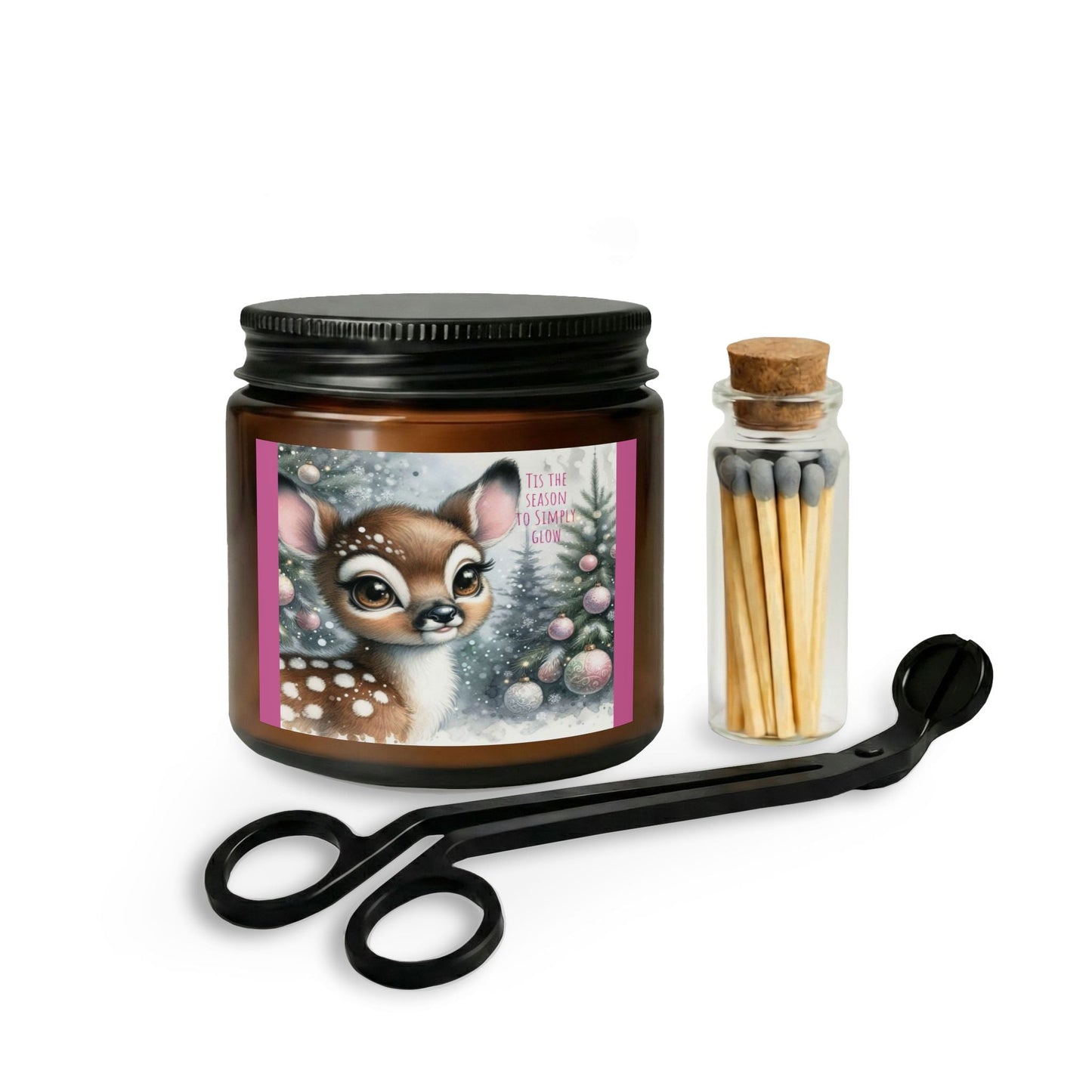 Candle Set with Matches and Wick Trimmer, Christmas, Winter design - Simply Glow Ohio