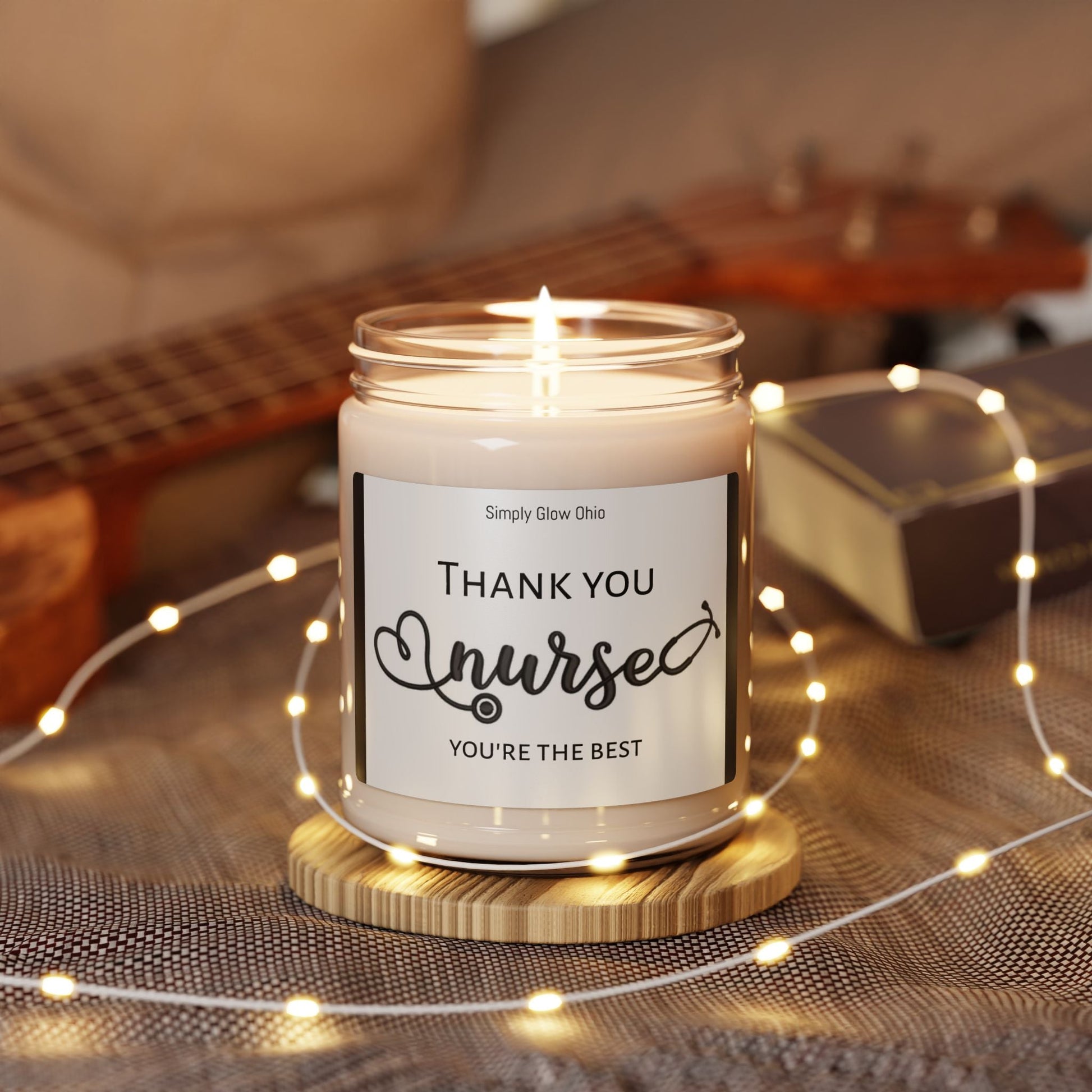 Scented Soy Candle, 9oz, Thank you Nurses gift - Simply Glow Ohio
