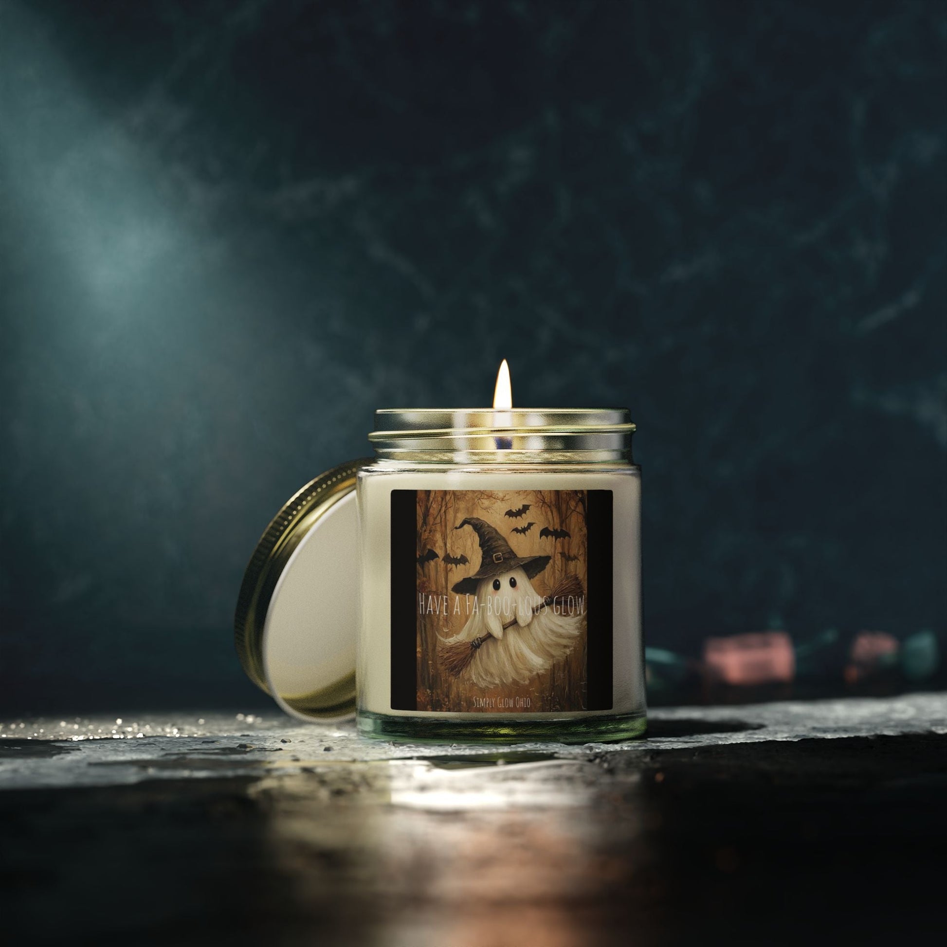 Scented Candles, Coconut Apricot Wax (4oz, 9oz) Halloween - Simply Glow Ohio
