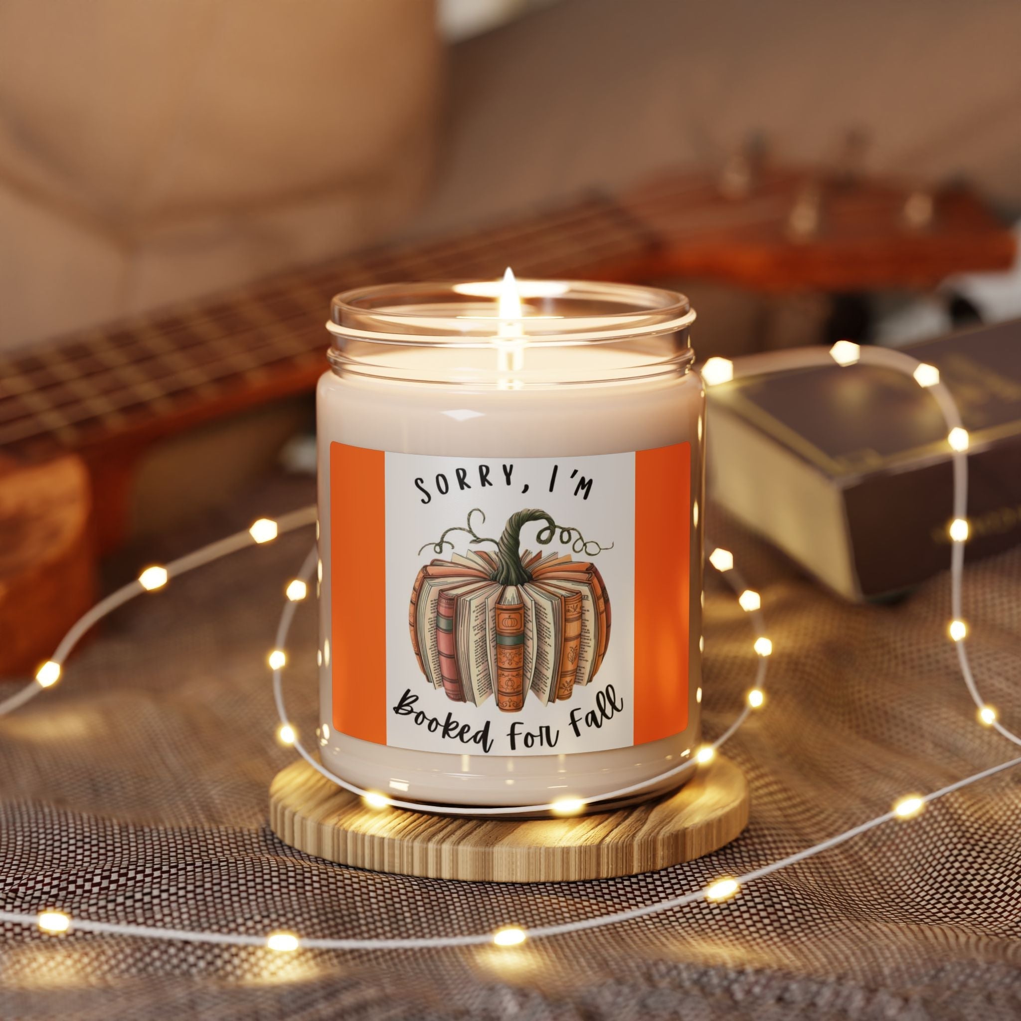 Scented Soy Candle, 9oz, Pumpkin shaped books custom design, Fall & book lovers. - Simply Glow Ohio