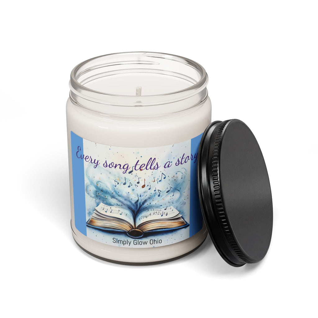 Scented Soy Candle, 9oz, book, music, home decor - Simply Glow Ohio