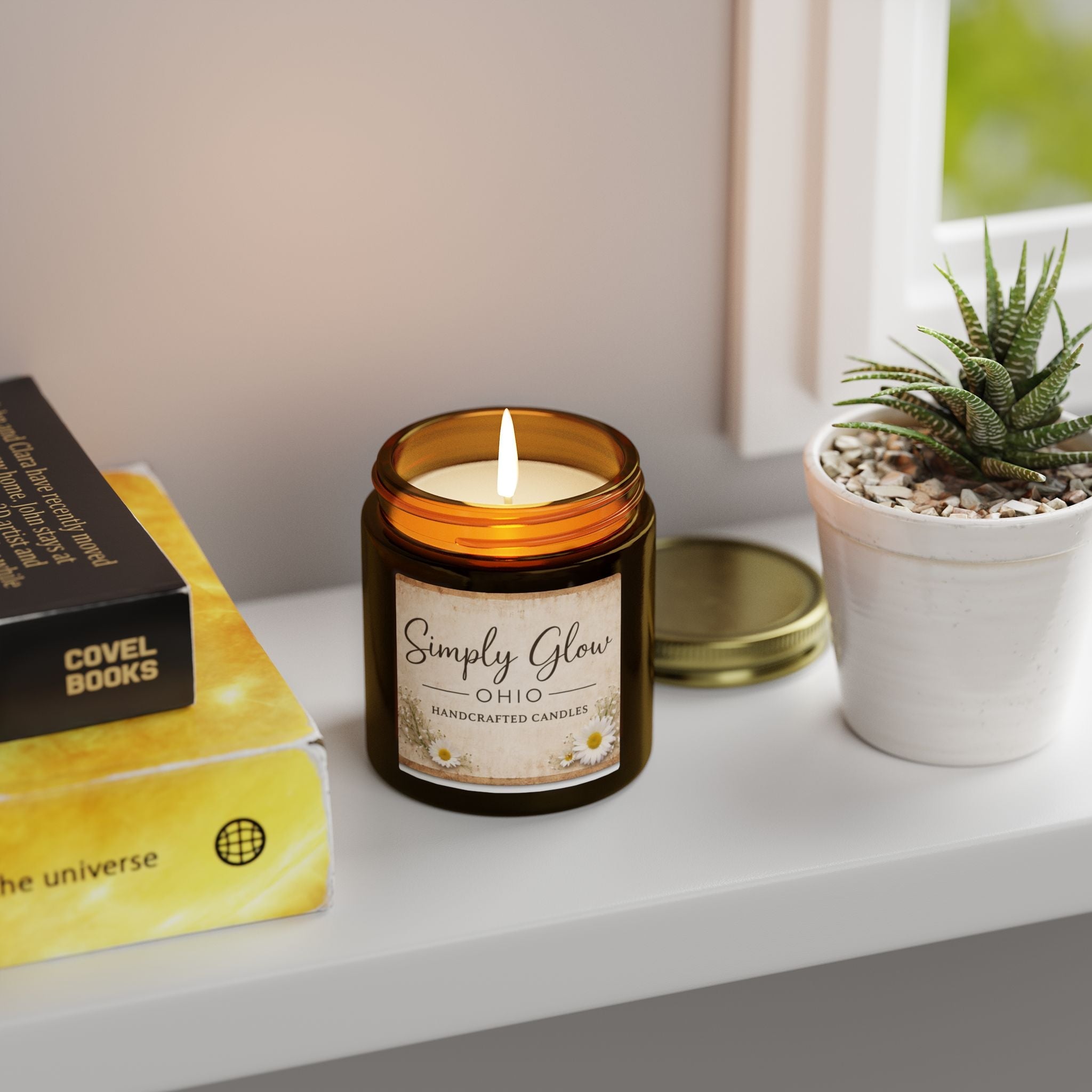 Scented Candles, Coconut Apricot Wax (4oz, 9oz) - Simply Glow Ohio