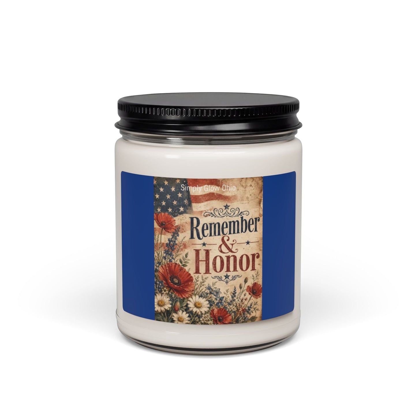 Scented Soy Candle, 9oz, Americana, Patriotic, home decor - Simply Glow Ohio