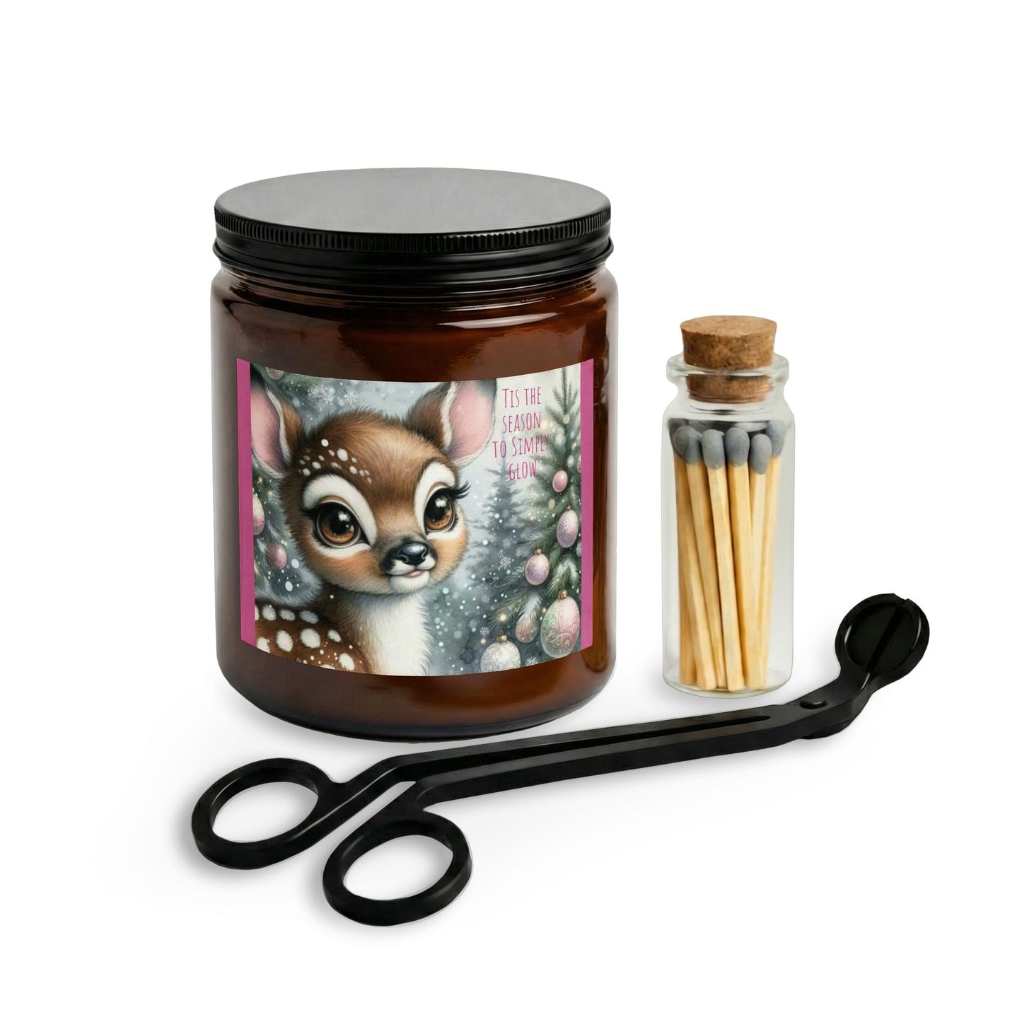 Candle Set with Matches and Wick Trimmer, Christmas, Winter design - Simply Glow Ohio