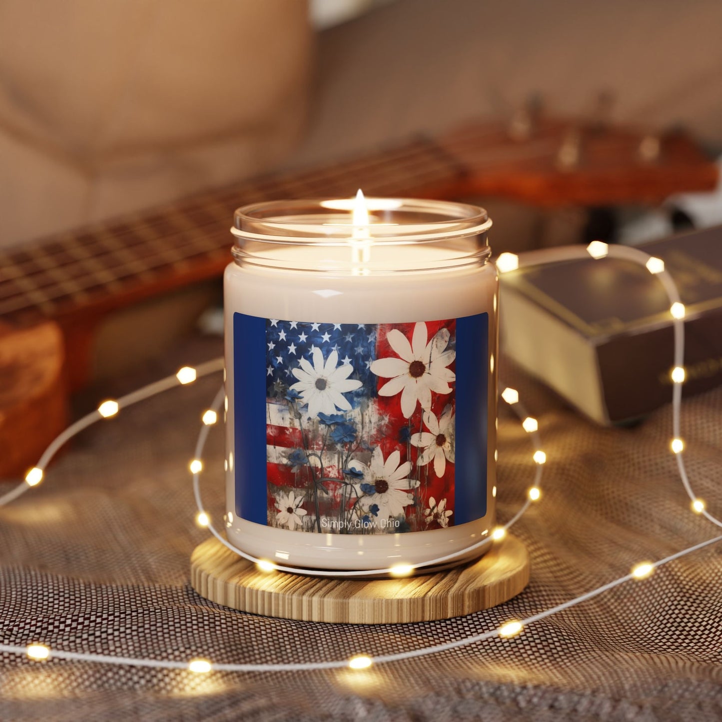 Scented Soy Candle, 9oz, Americana, patriotic, home decor - Simply Glow Ohio