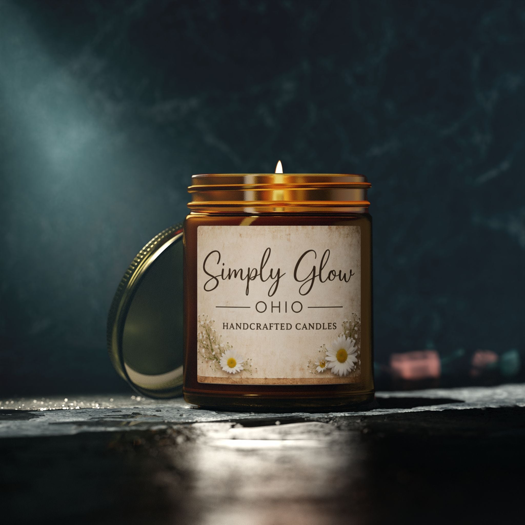 Scented Candles, Coconut Apricot Wax (4oz, 9oz) - Simply Glow Ohio
