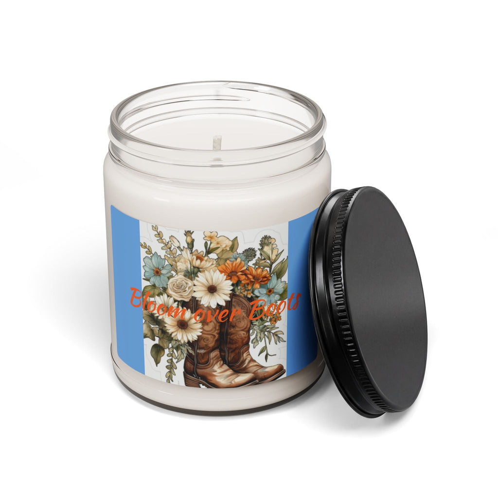 Scented Soy Candle, 9oz, cowboy boots, country, farmhouse decor - Simply Glow Ohio