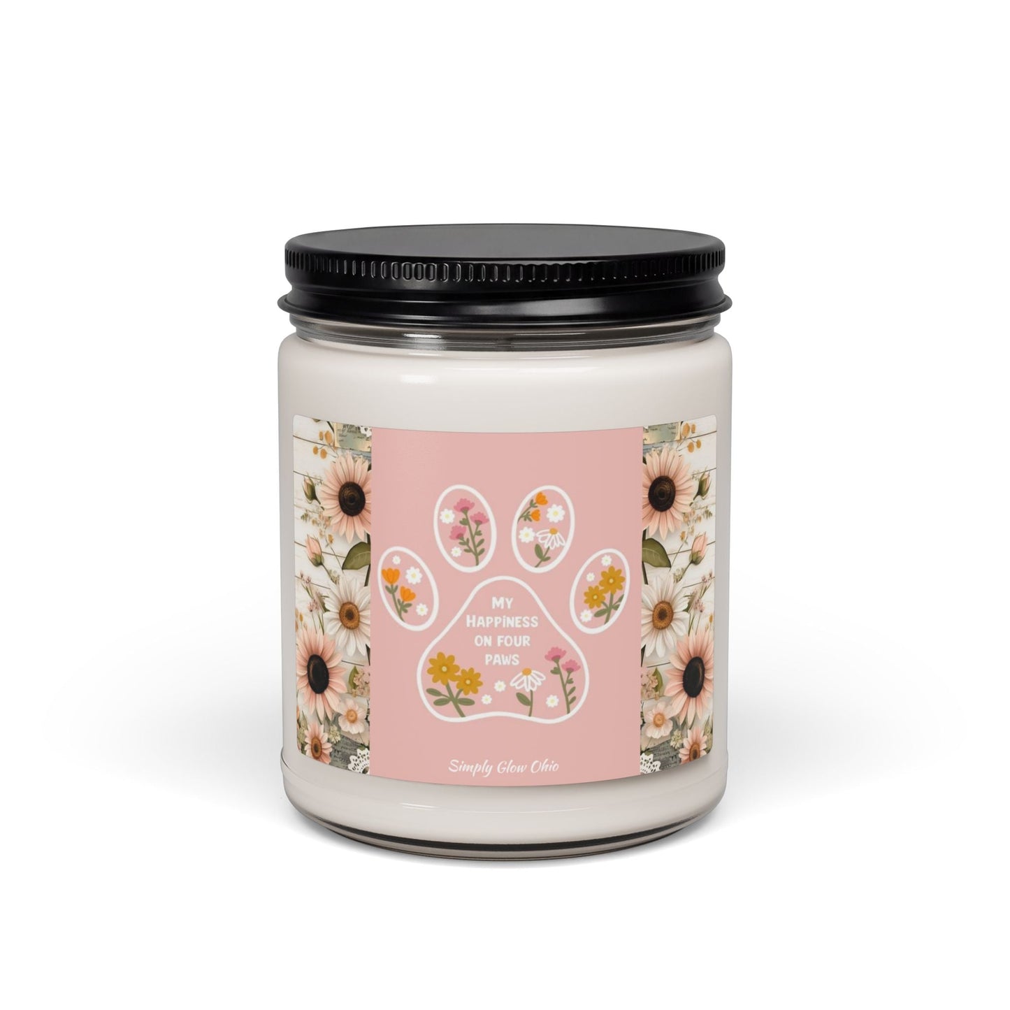 Scented Soy Candle, 9oz, dog lover, home decor - Simply Glow Ohio