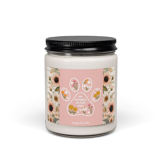Scented Soy Candle, 9oz, dog lover, home decor - Simply Glow Ohio